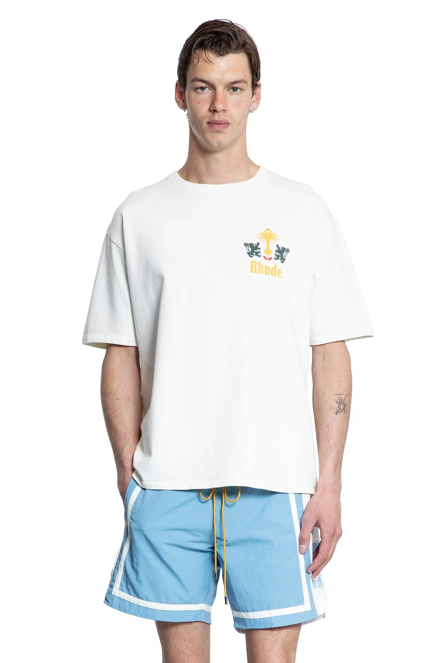 RHUDE MAN WHITE T-SHIRTS & TANK TOPS – Antonioli.eu RHUDE MAN WHITE T-SHIRTS & TANK TOPS – Antonioli.eu