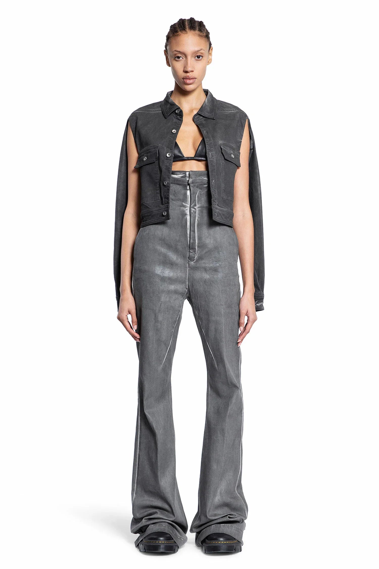RICK OWENS WOMAN GREY JEANS - Antonioli.eu