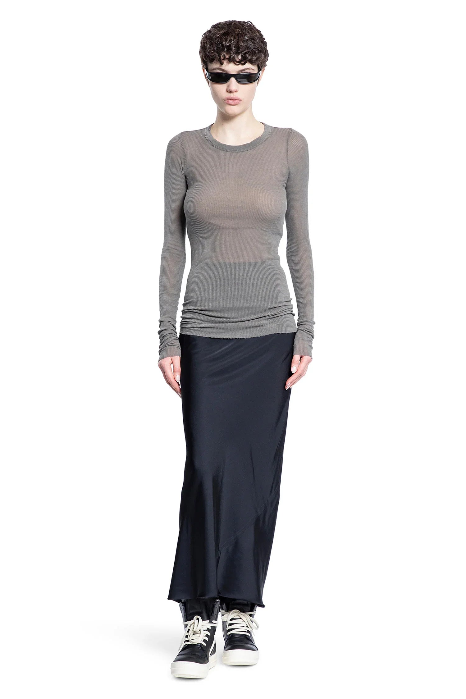 Hollywood Calf Bias Skirt in Washed Charmeuse - Antonioli.eu