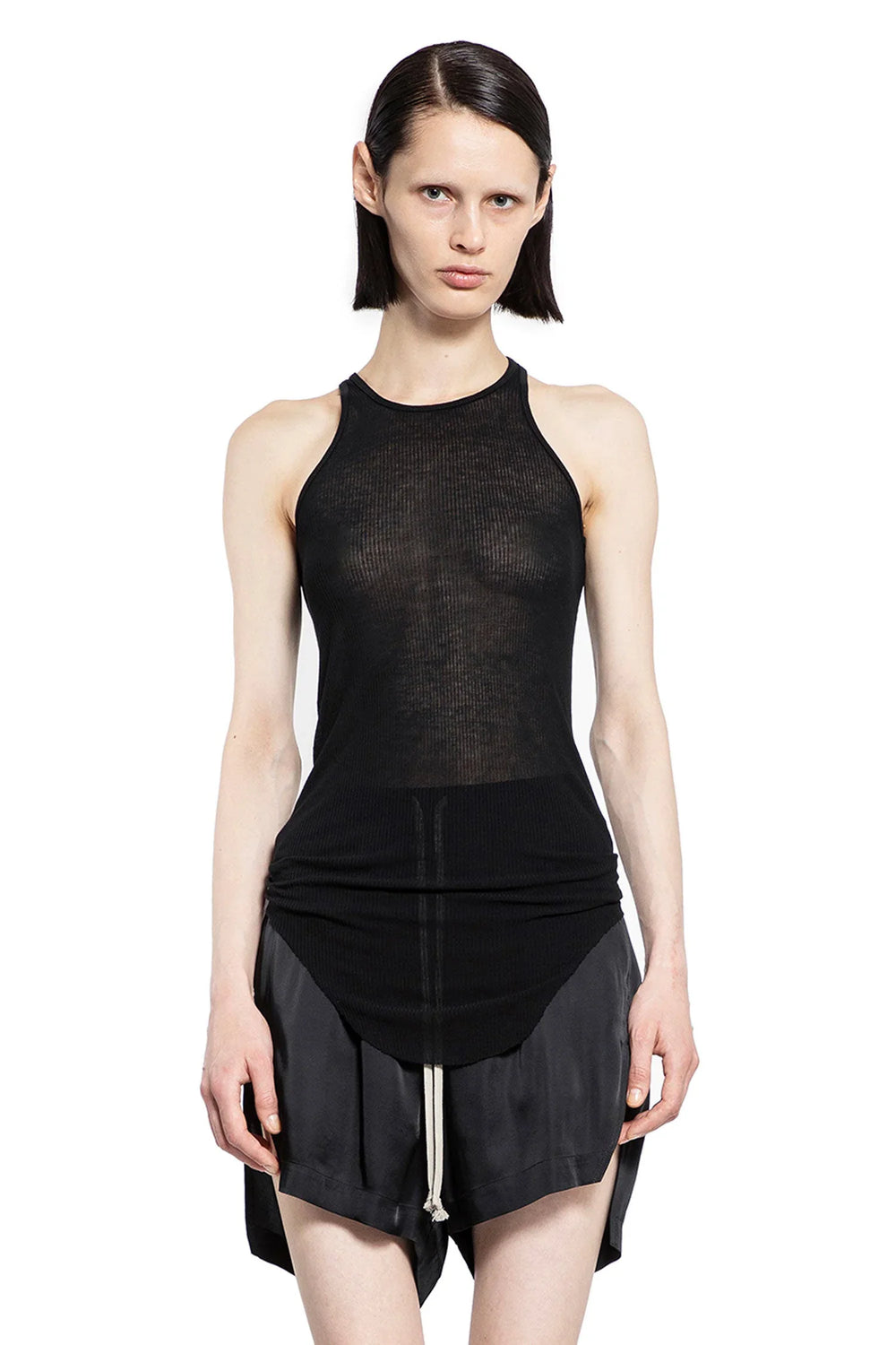 Basic Rib Tank in Viscose Silk Rib Jersey - Antonioli.eu