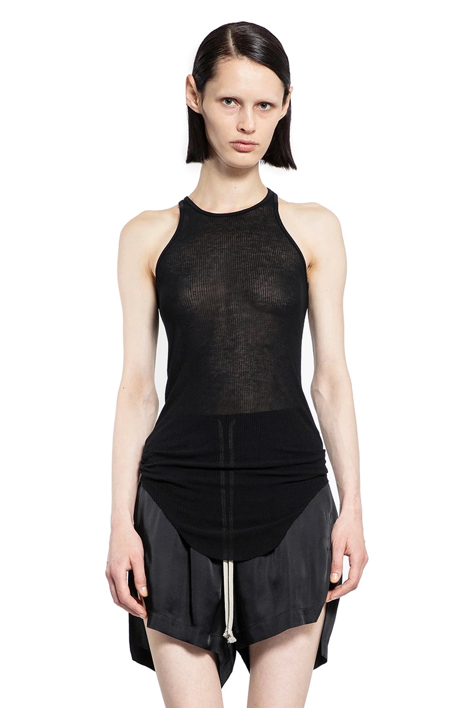 Basic Rib Tank in Viscose Silk Rib Jersey - Antonioli.eu