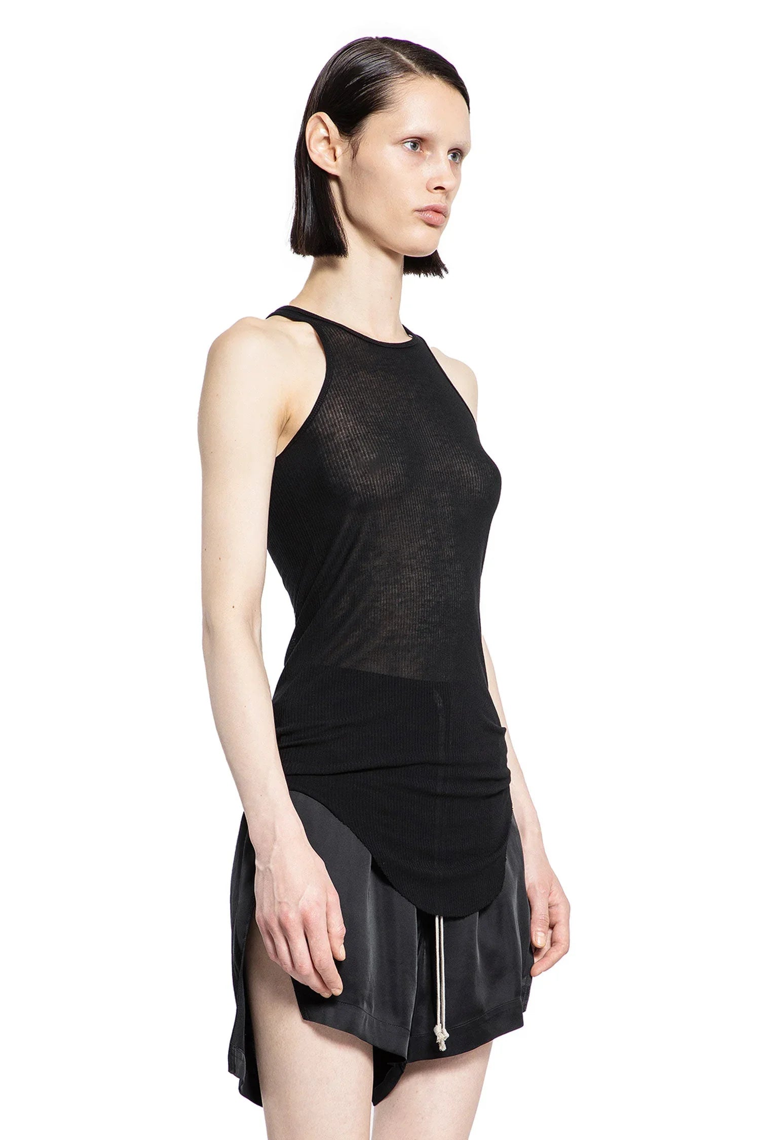 Basic Rib Tank in Viscose Silk Rib Jersey - Antonioli.eu