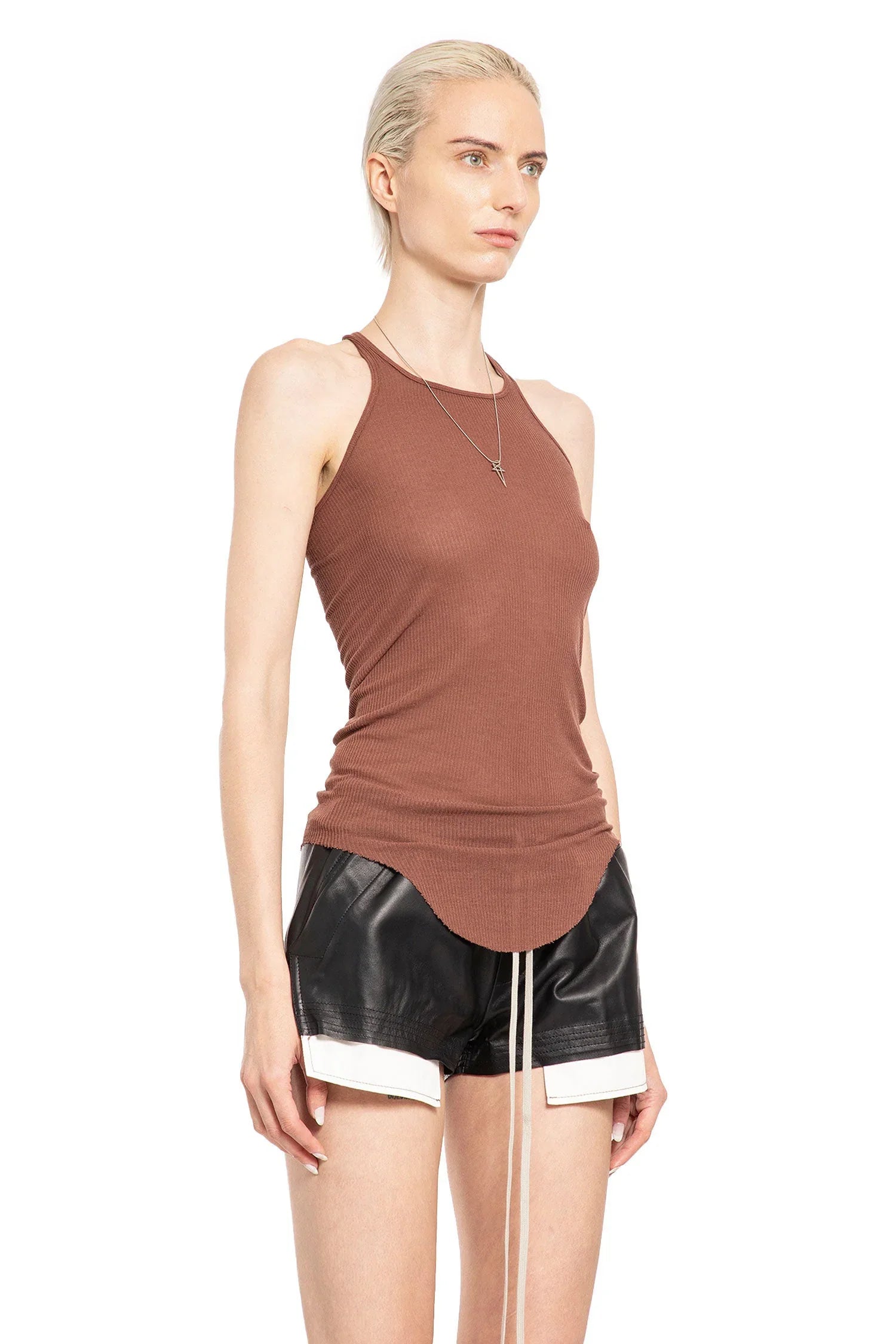 Basic Rib Tank in Viscose Silk Rib Jersey - Antonioli.eu