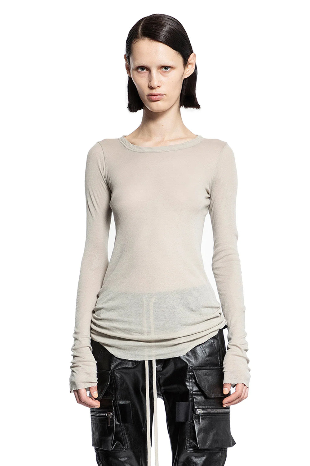 Long sleeve tee in mini rib jersey - Antonioli.eu