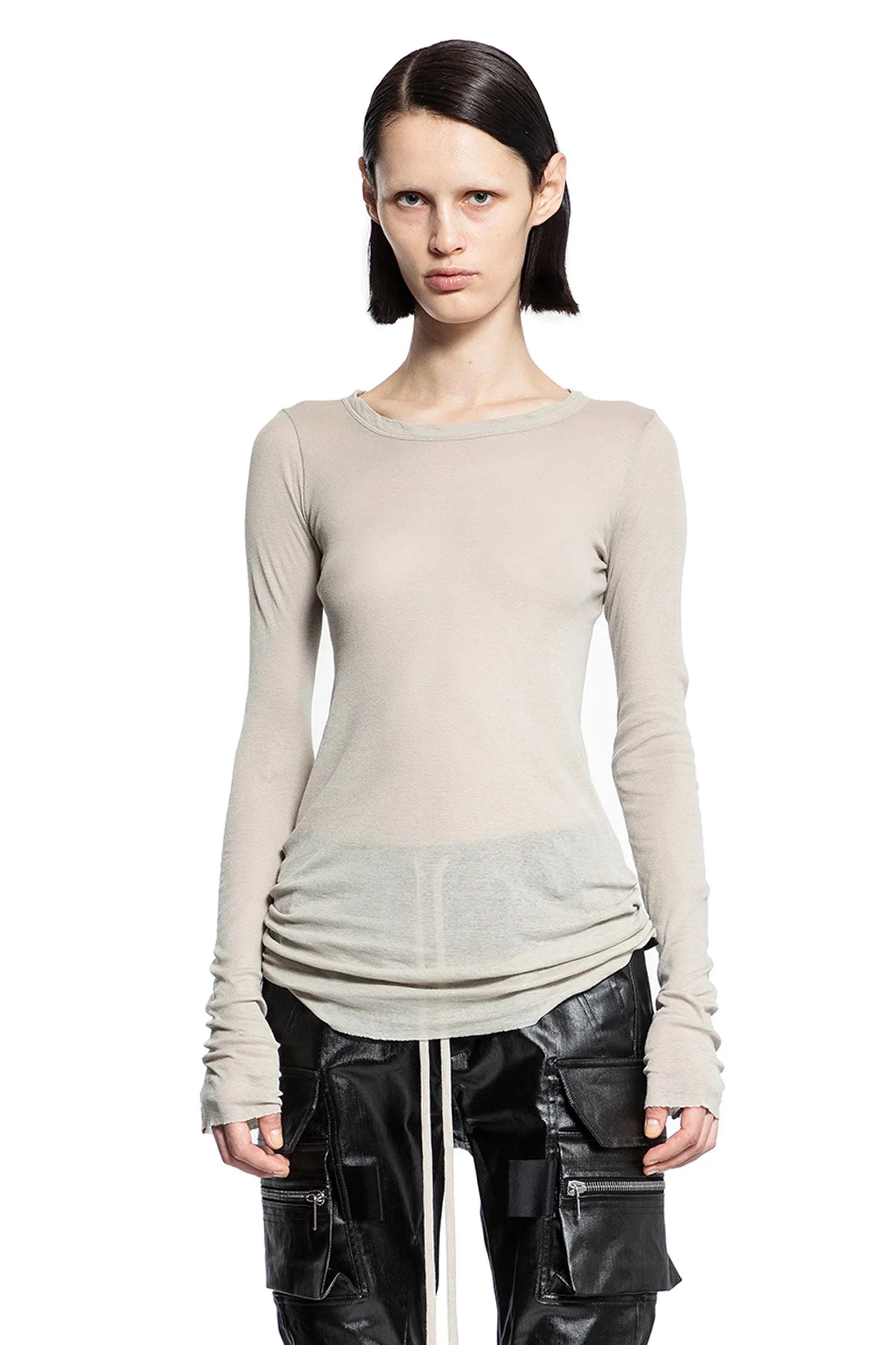 Long sleeve tee in mini rib jersey - Antonioli.eu