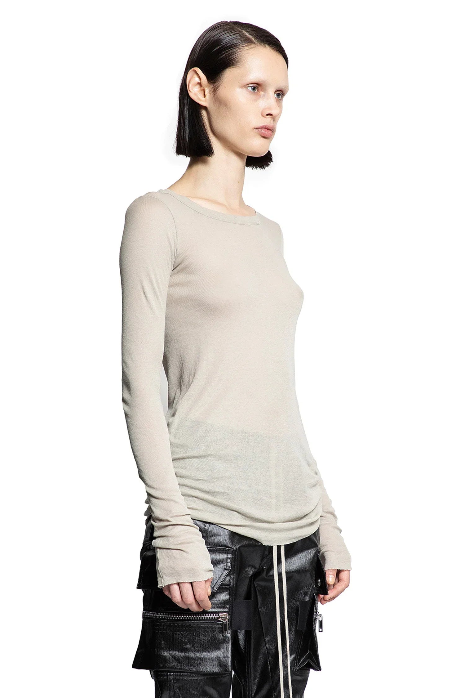 Long sleeve tee in mini rib jersey - Antonioli.eu