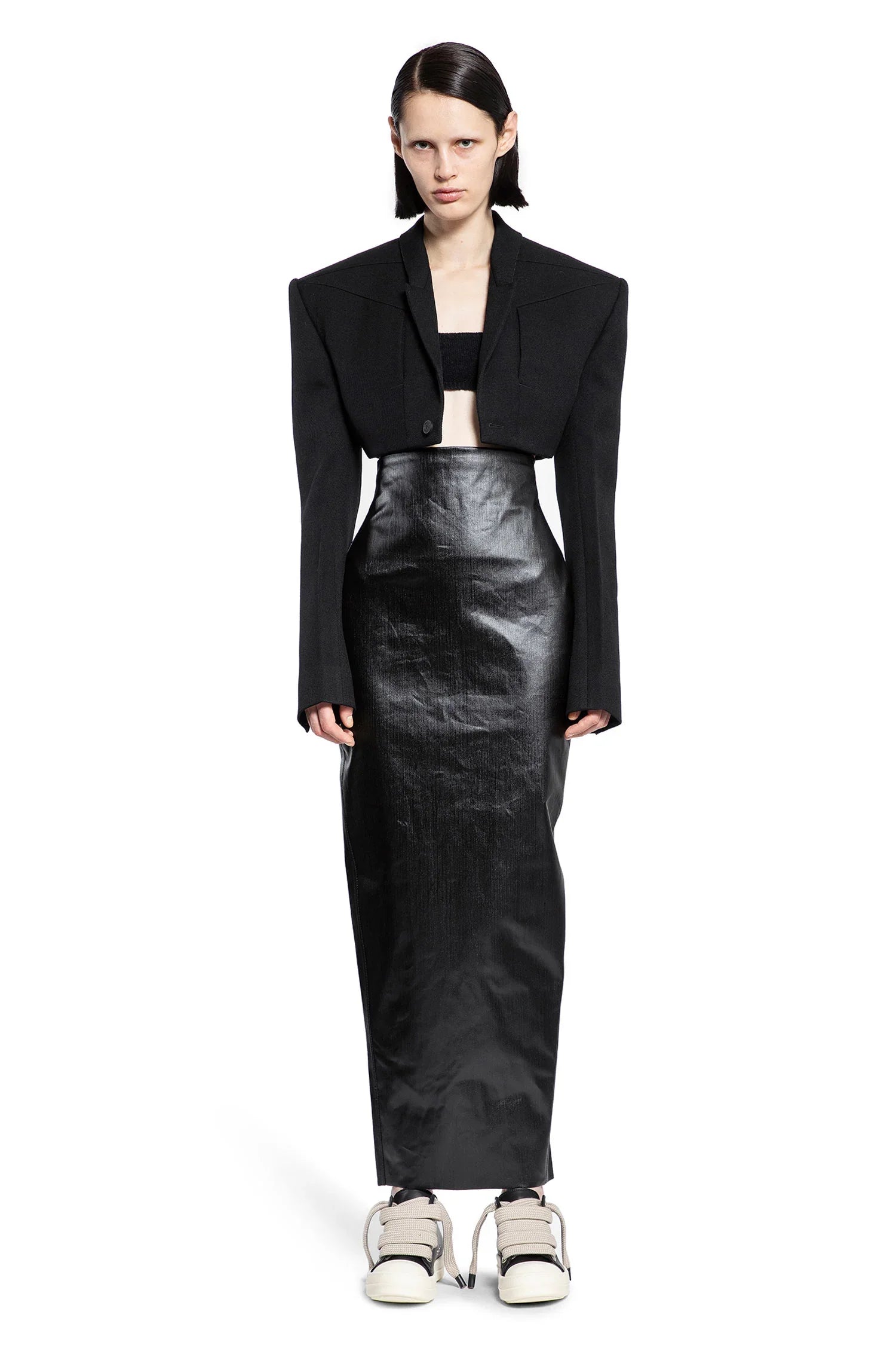 Dirt Pillar in Coated Stretch Denim - Antonioli.eu