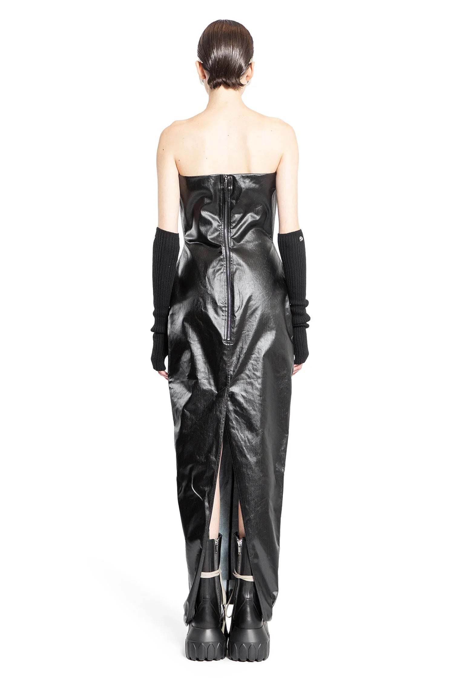 Porterville Bustier Gown in Coated Stretch Denim - Antonioli.eu