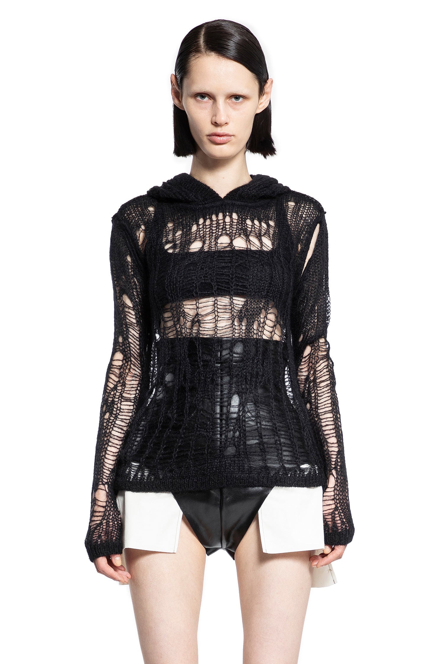 Spider hoodie in Net Knit - Antonioli.eu