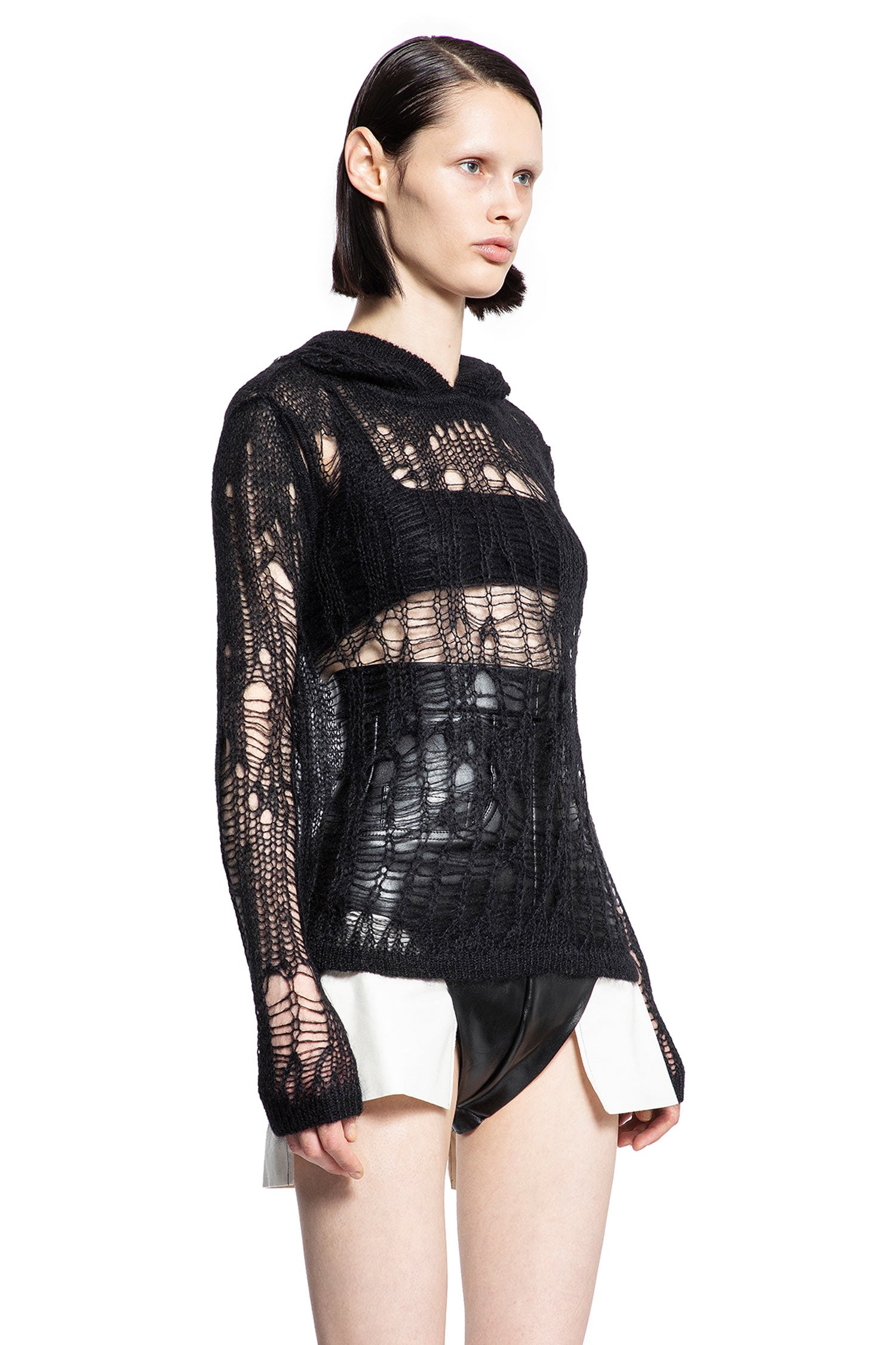 Spider hoodie in Net Knit - Antonioli.eu