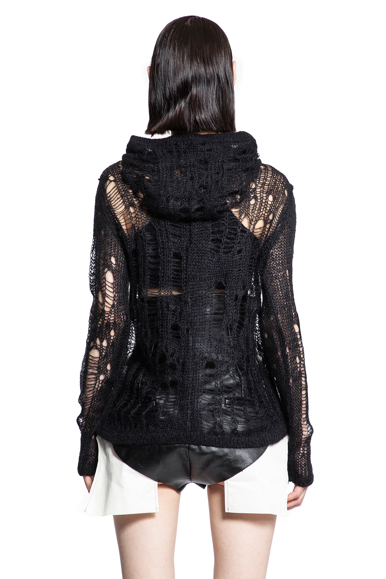 Spider hoodie in Net Knit - Antonioli.eu