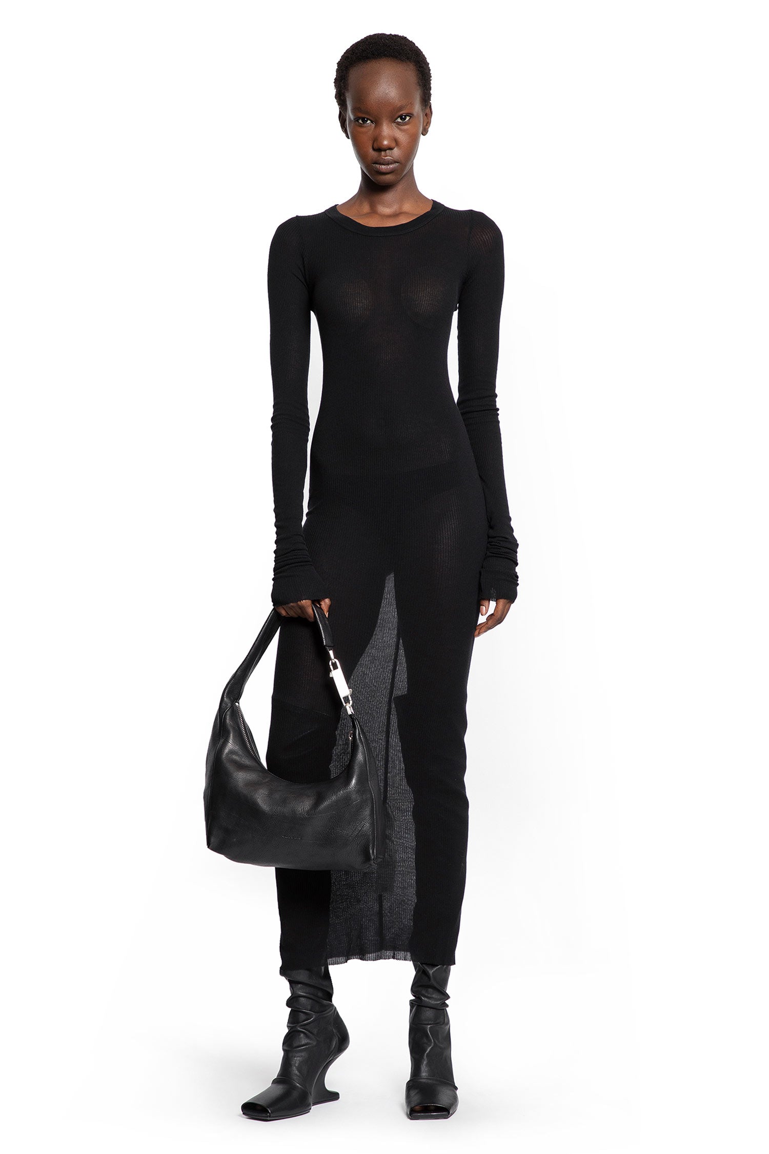 Concordians Rib Long Sleeve Dress - Antonioli.eu