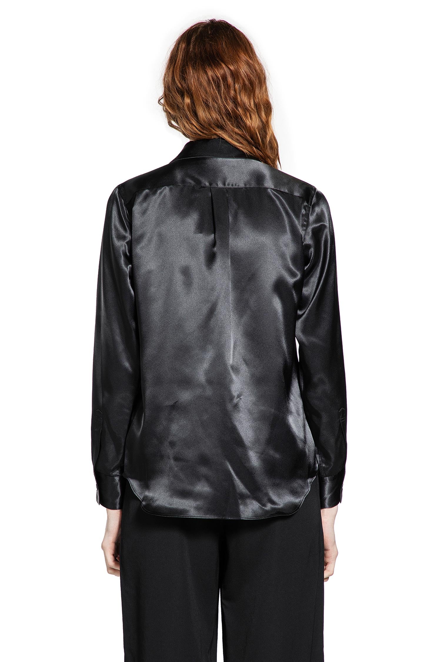 Shiny Satin Bowtie Shirt