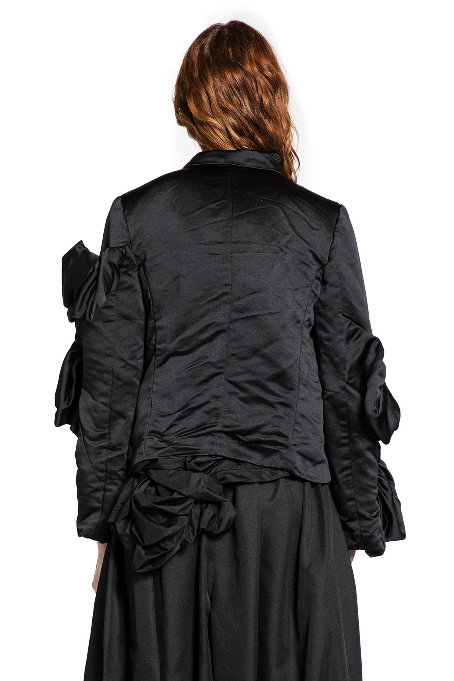 Sculptural Satin Cropped Jacket