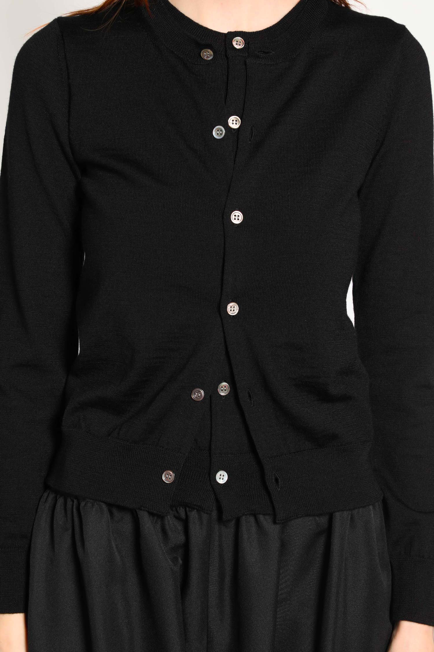 Layered Wool Cardigan