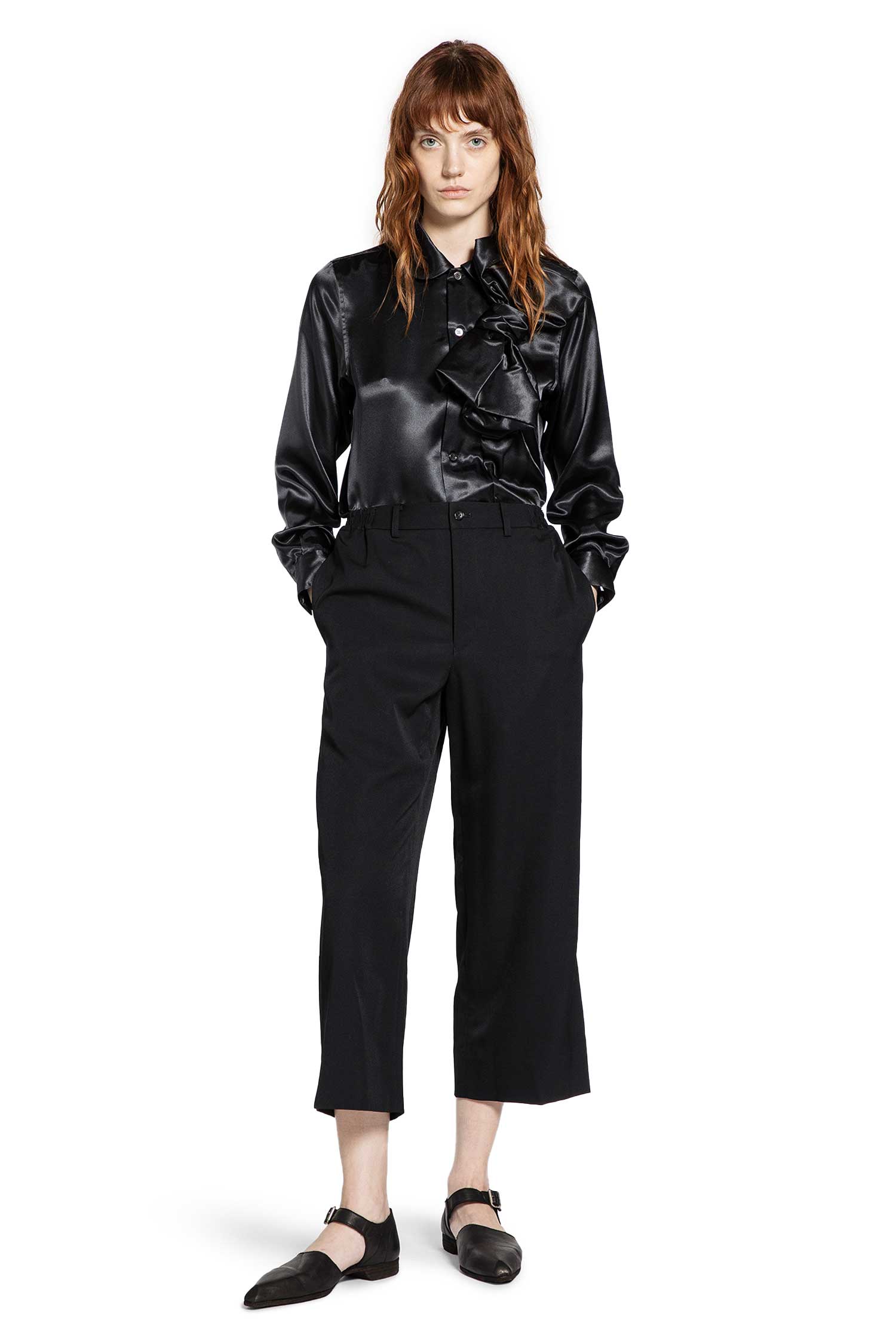 Cropped Tailored Wool Trousers