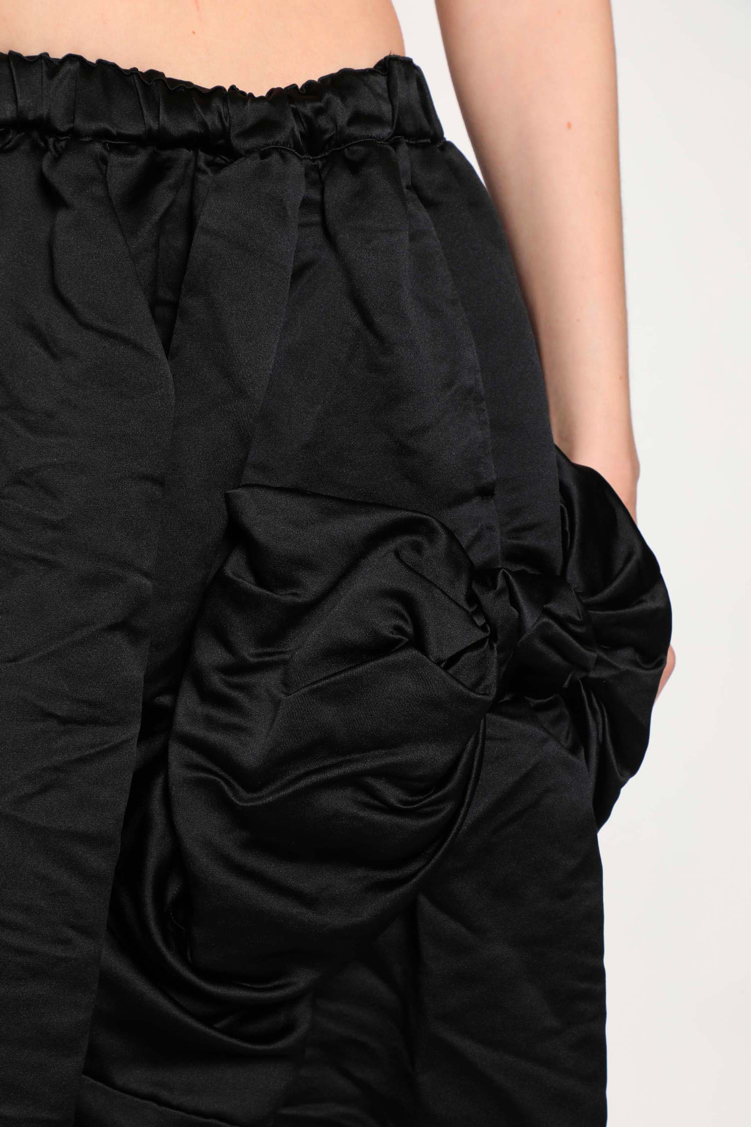 Ruffled Satin Midi Skirt