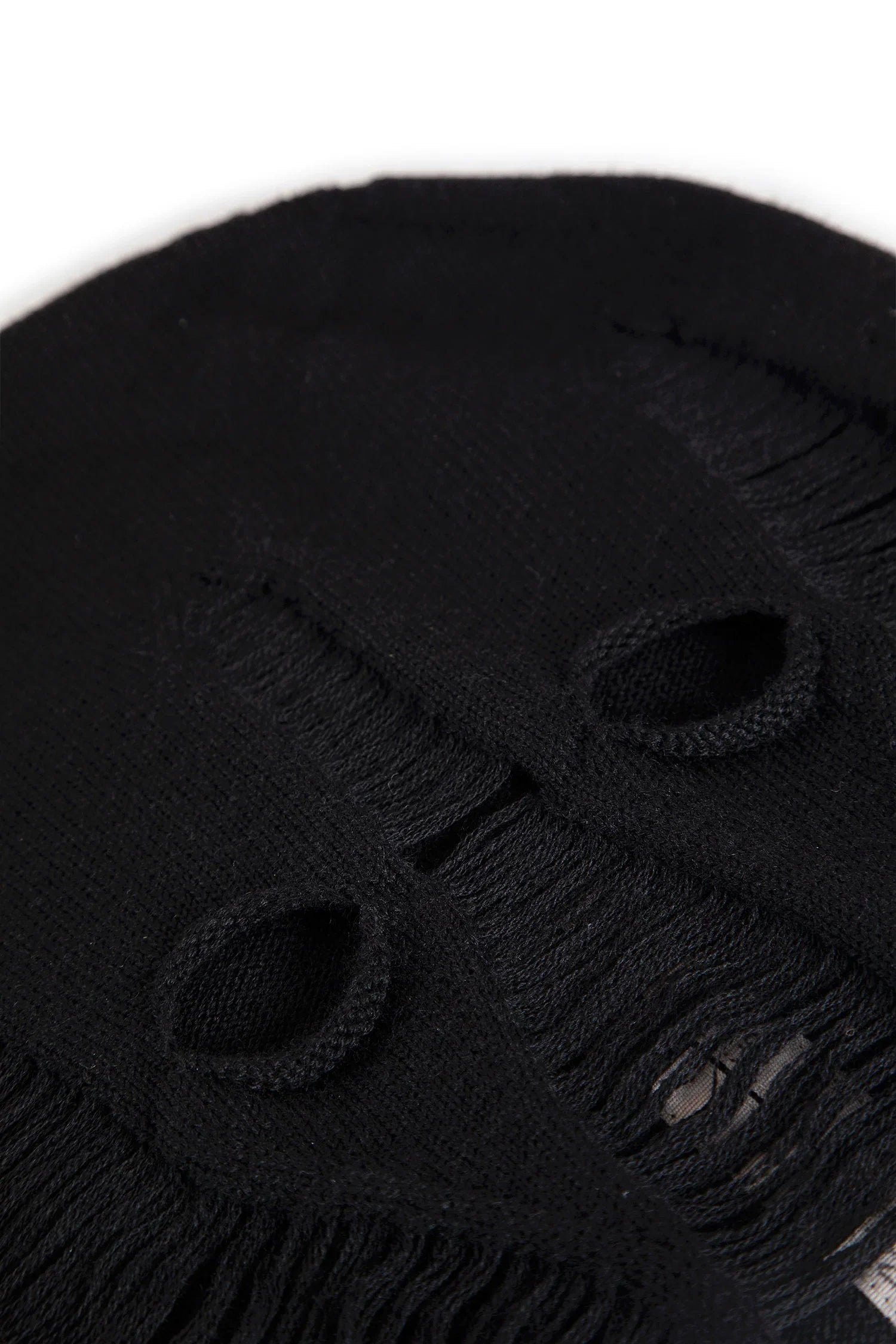 Hollywood skull balaclava in shredded merino wool - Antonioli.eu