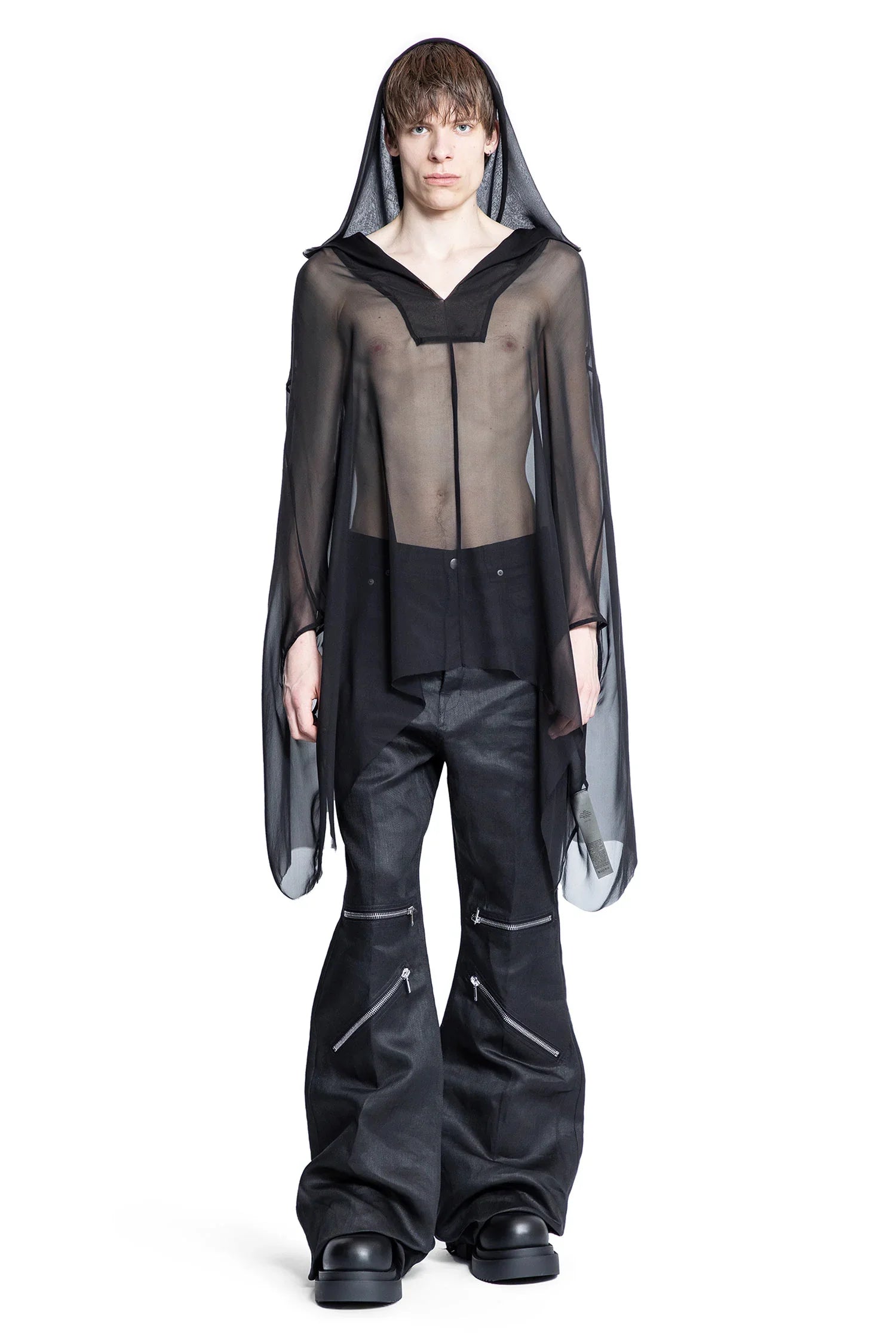 Hollywood Hooded Kaftan in Silk Chiffon - Antonioli.eu