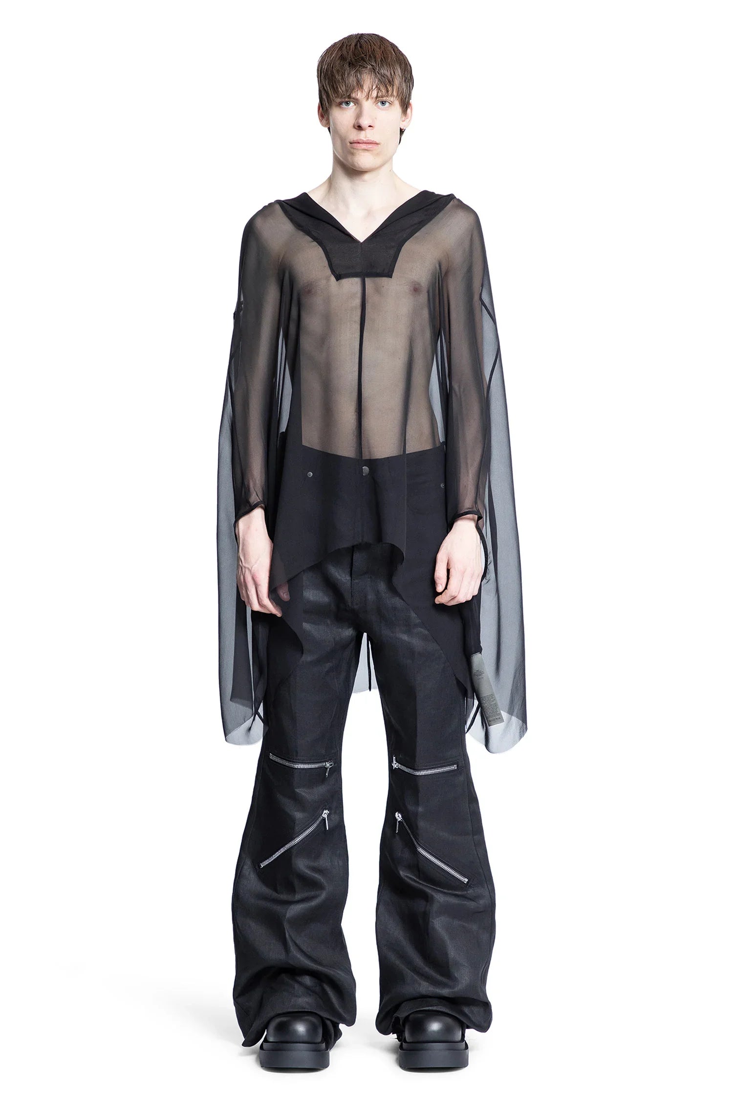 Hollywood Hooded Kaftan in Silk Chiffon - Antonioli.eu