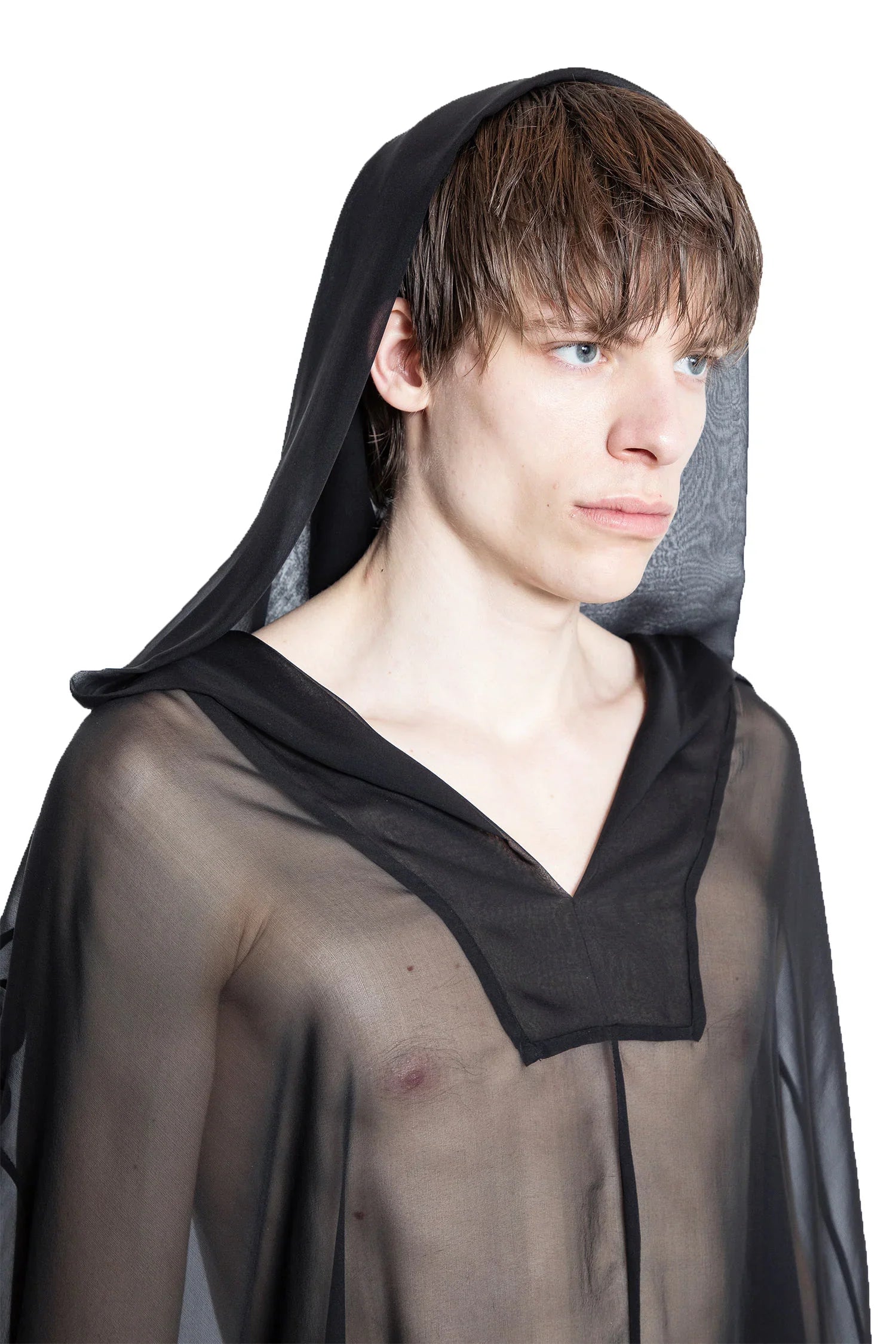 Hollywood Hooded Kaftan in Silk Chiffon - Antonioli.eu