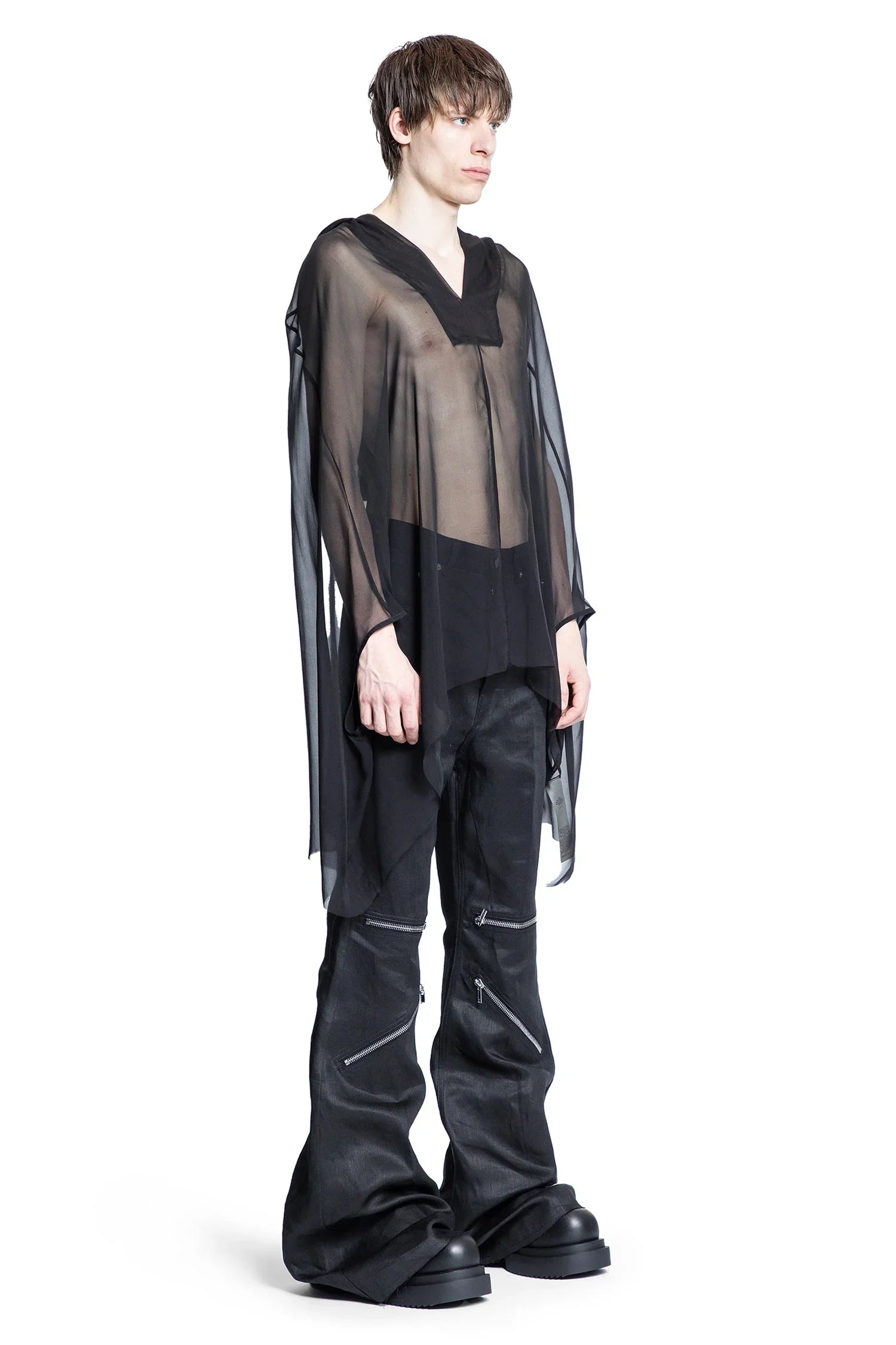 Hollywood Hooded Kaftan in Silk Chiffon - Antonioli.eu