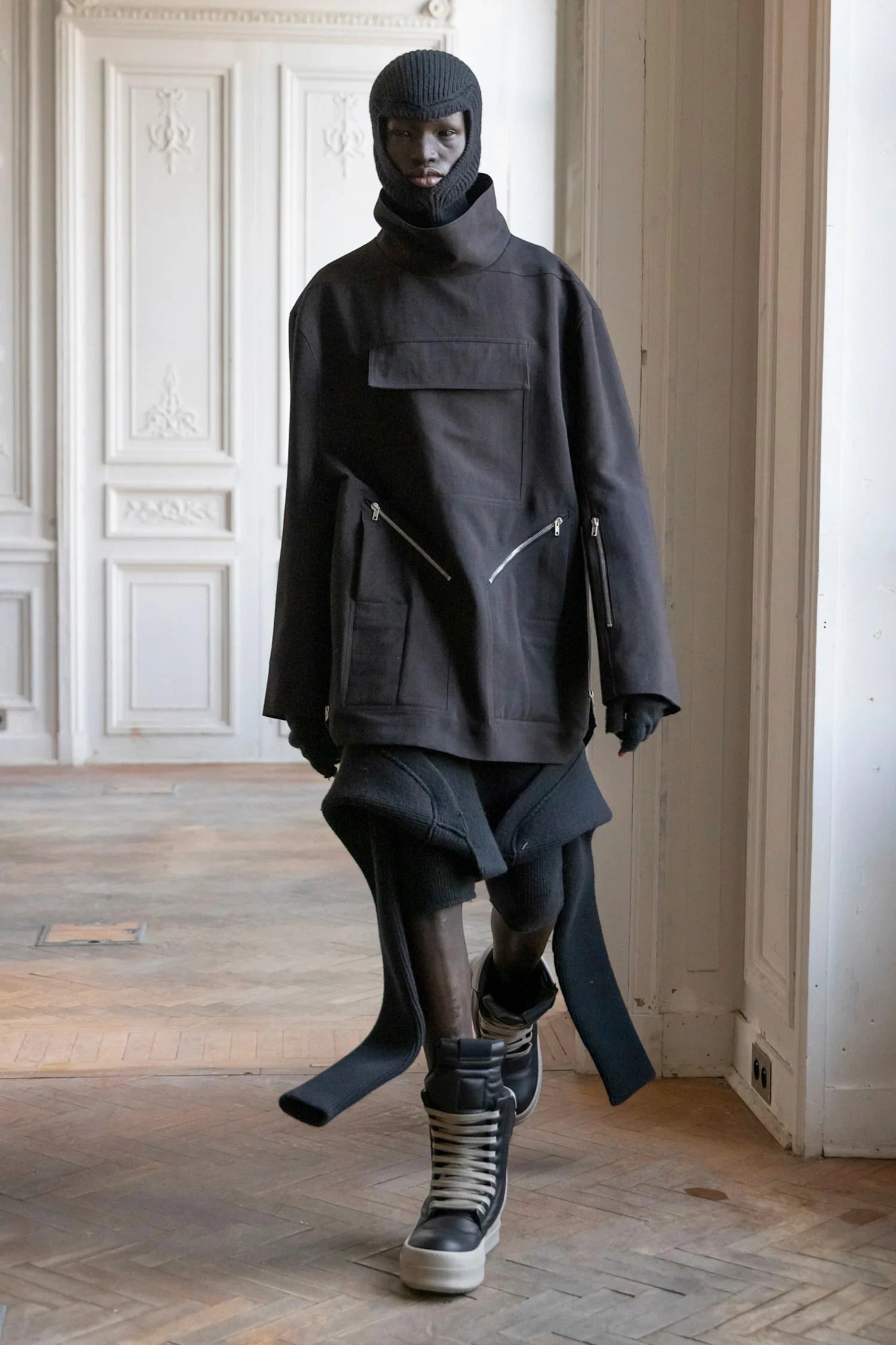 RICK OWENS MAN BLACK&WHITE SNEAKERS - Antonioli.eu