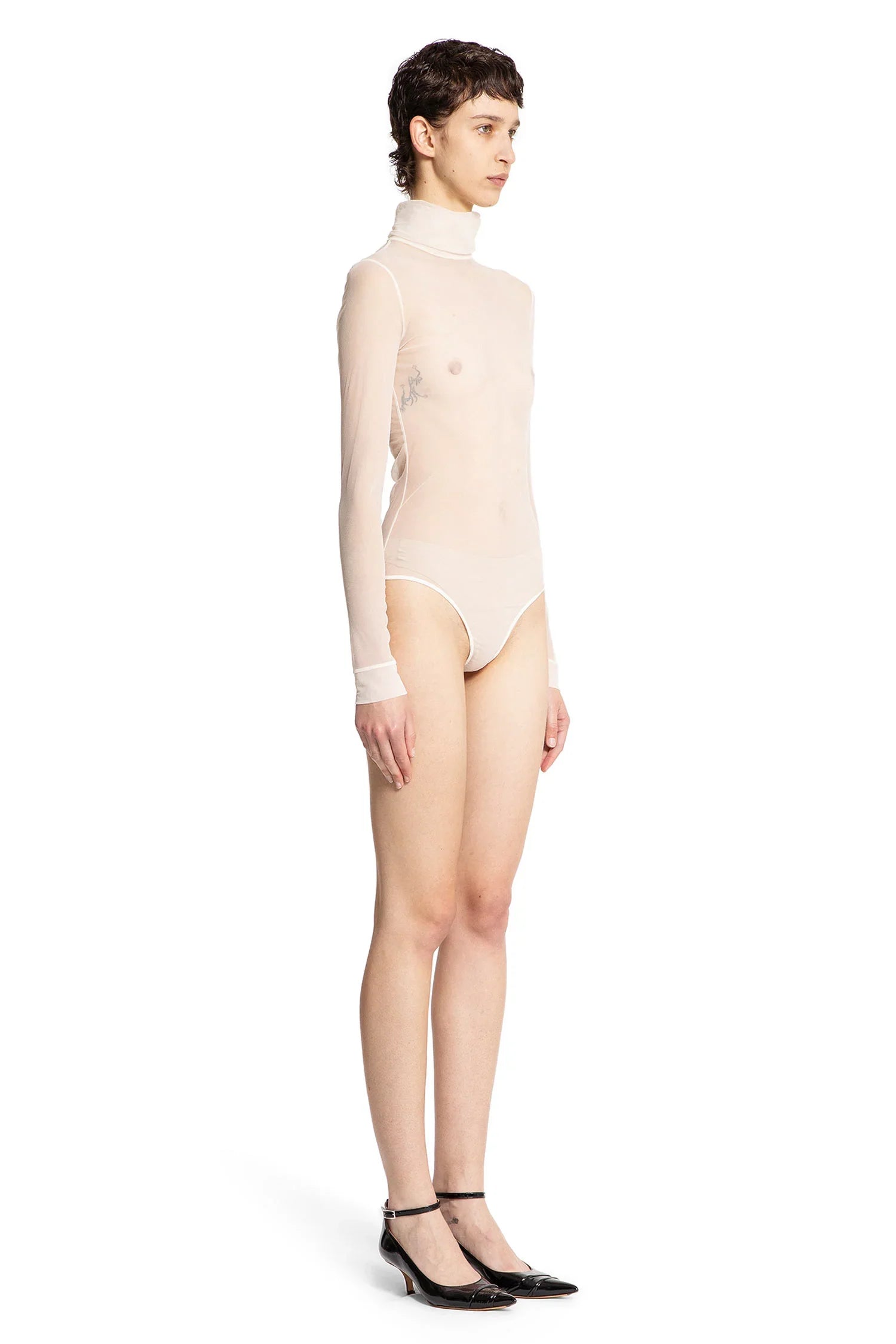 Nylon Sheer Turtleneck Bodysuit - Antonioli.eu