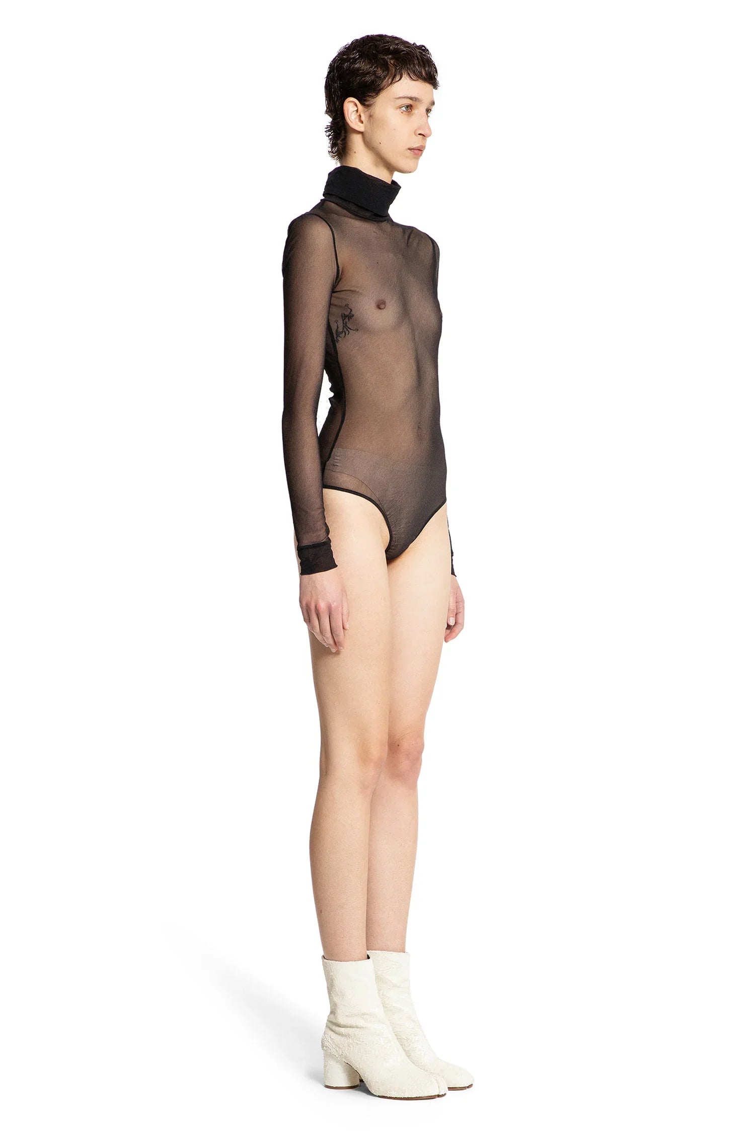 Nylon Sheer Turtleneck Bodysuit - Antonioli.eu