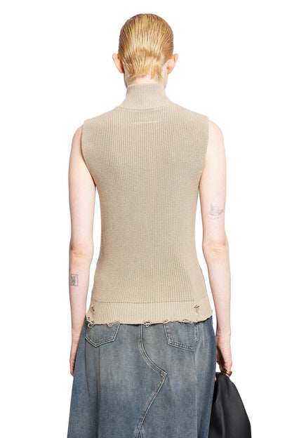 Distressed Cotton Knit Gilet - Antonioli.eu