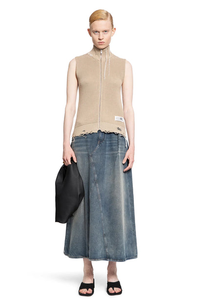 Distressed Cotton Knit Gilet - Antonioli.eu