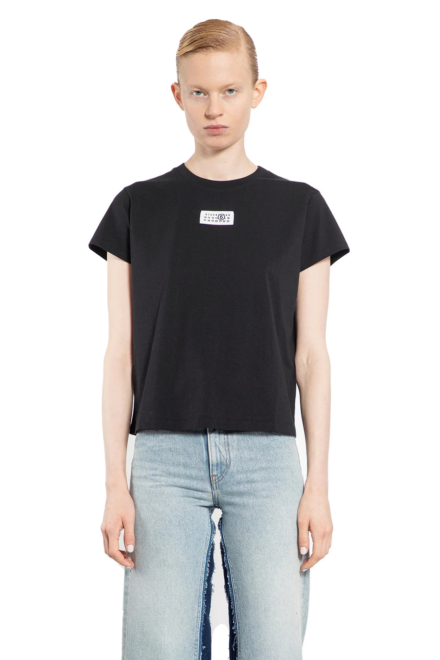 MM6 MAISON MARGIELA WOMAN BLACK T-SHIRTS & TANK TOPS - Antonioli.eu