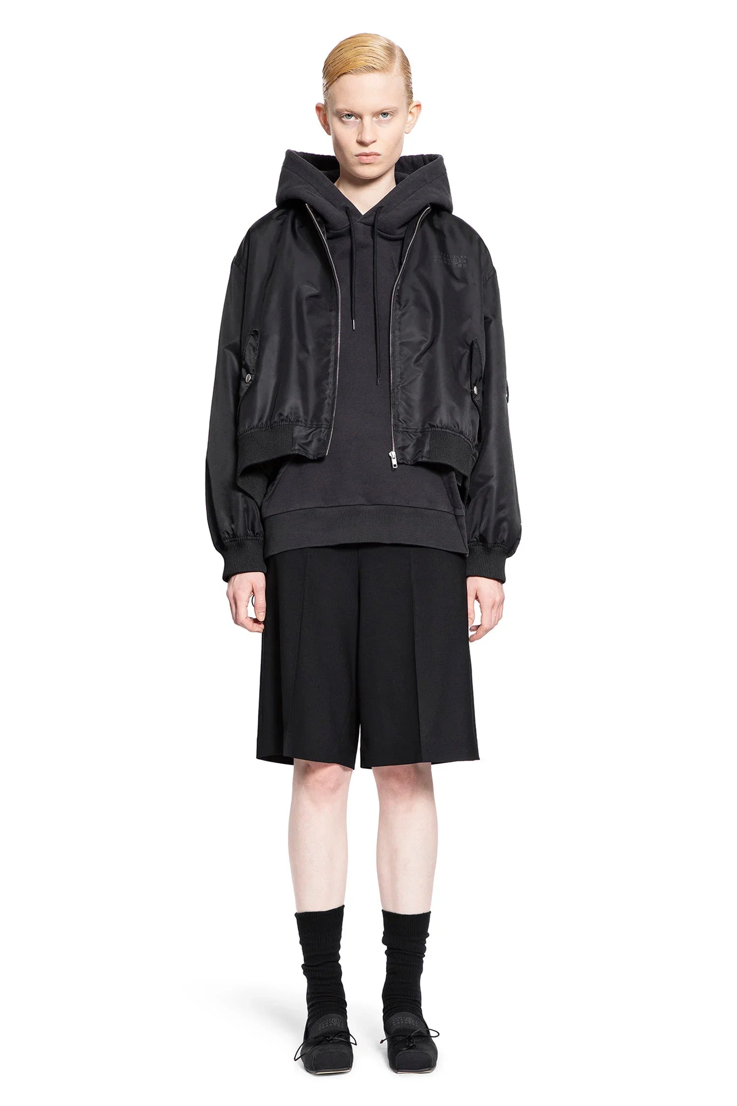 Pleated Cotton Jersey Hoodie - Antonioli.eu