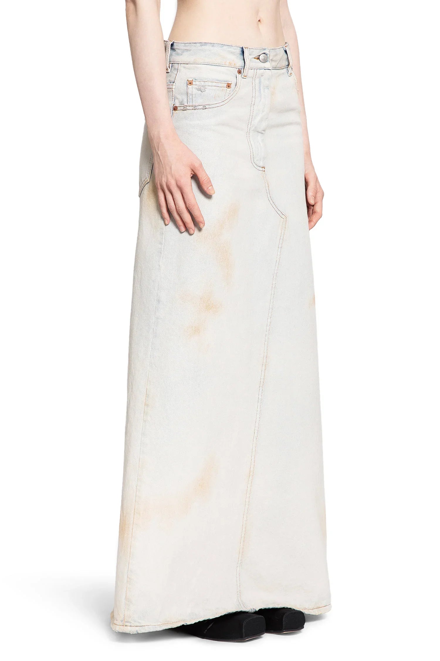 Long Bleached Denim Skirt - Antonioli.eu