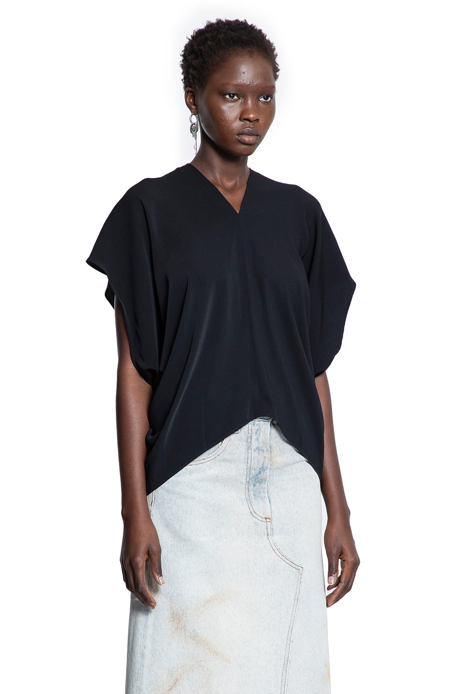 Draped V-Neck Top - Antonioli.eu