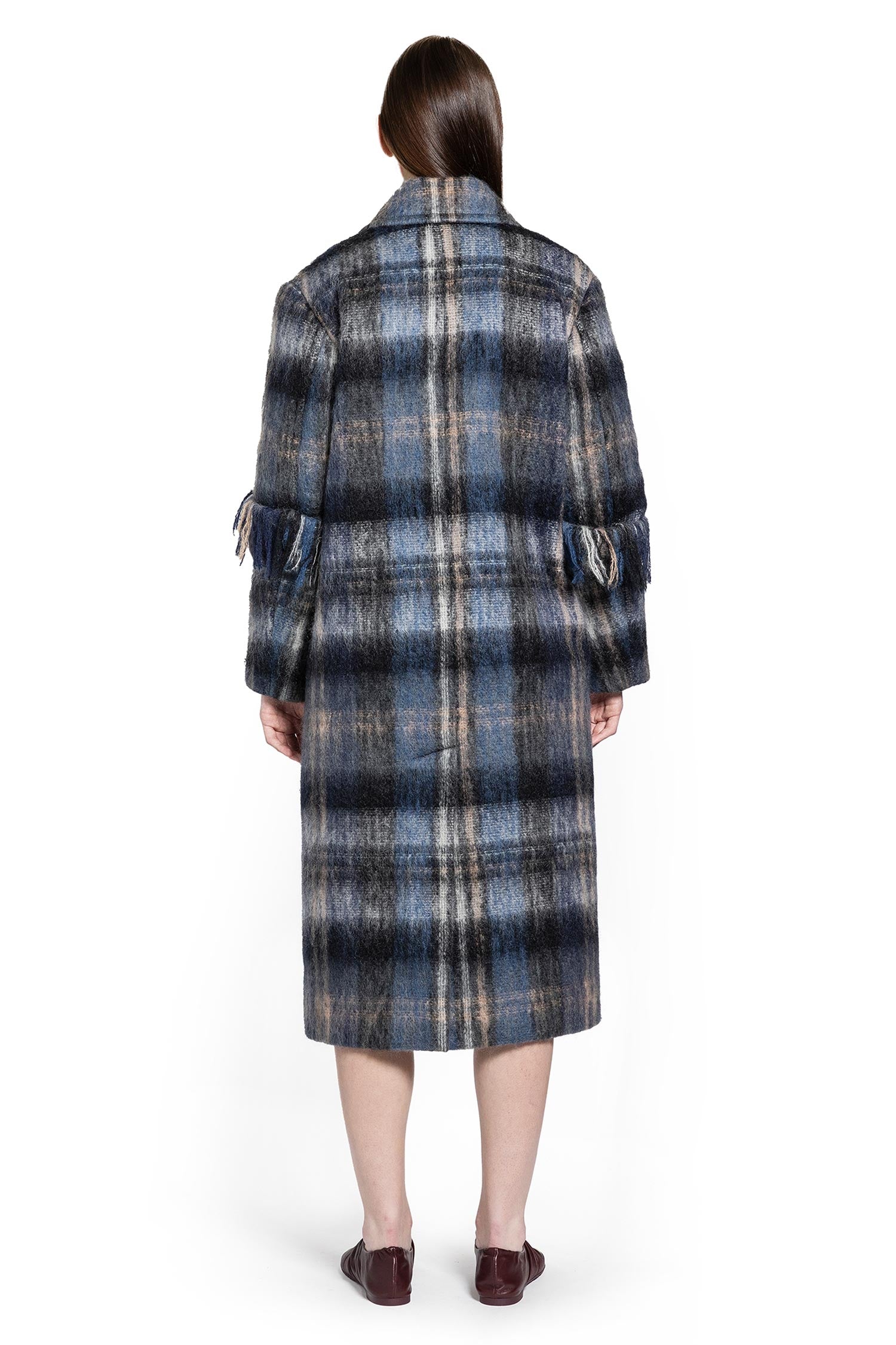 Coat in mohair and wool blend