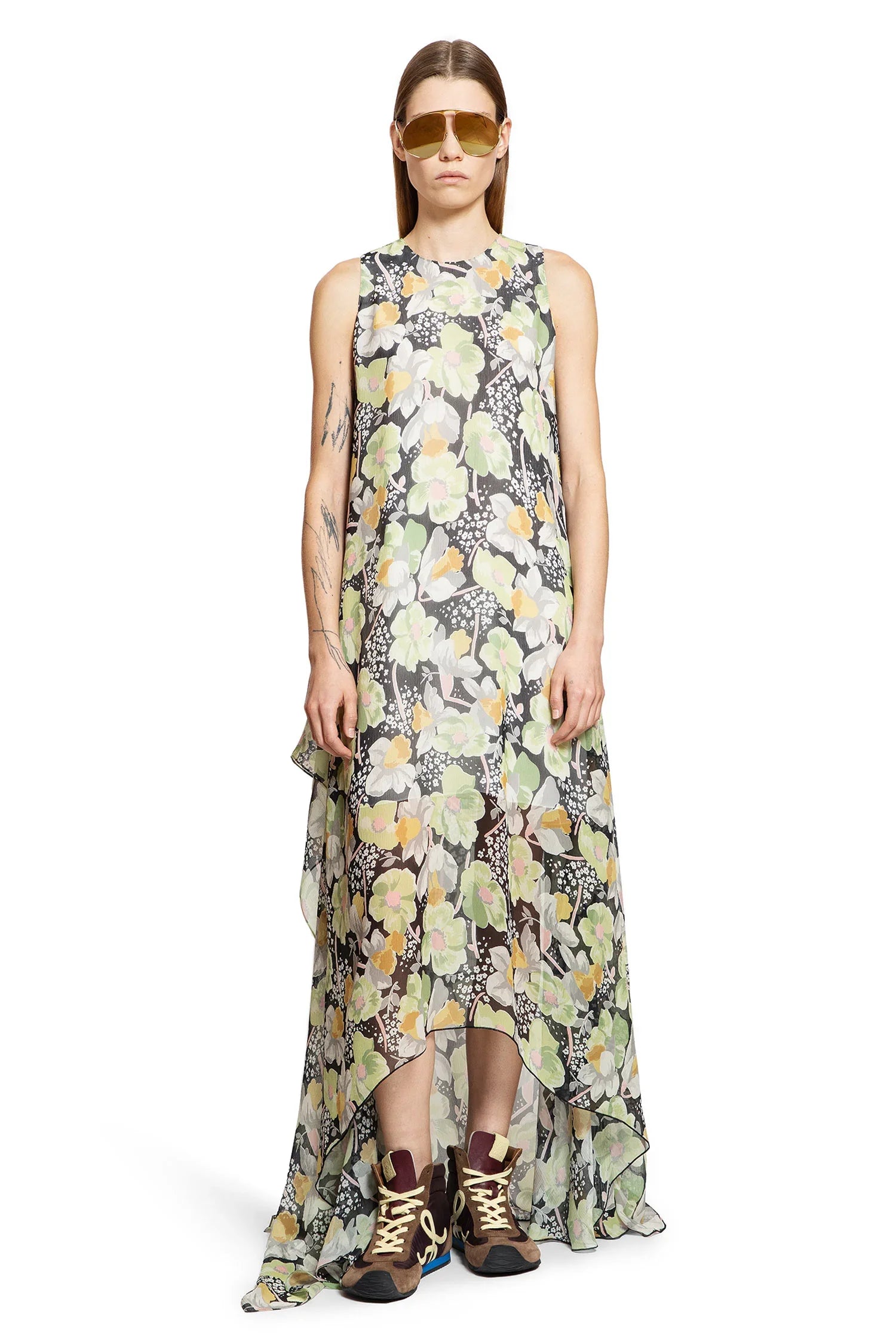Asymmetric Dress In Silk - Antonioli.eu