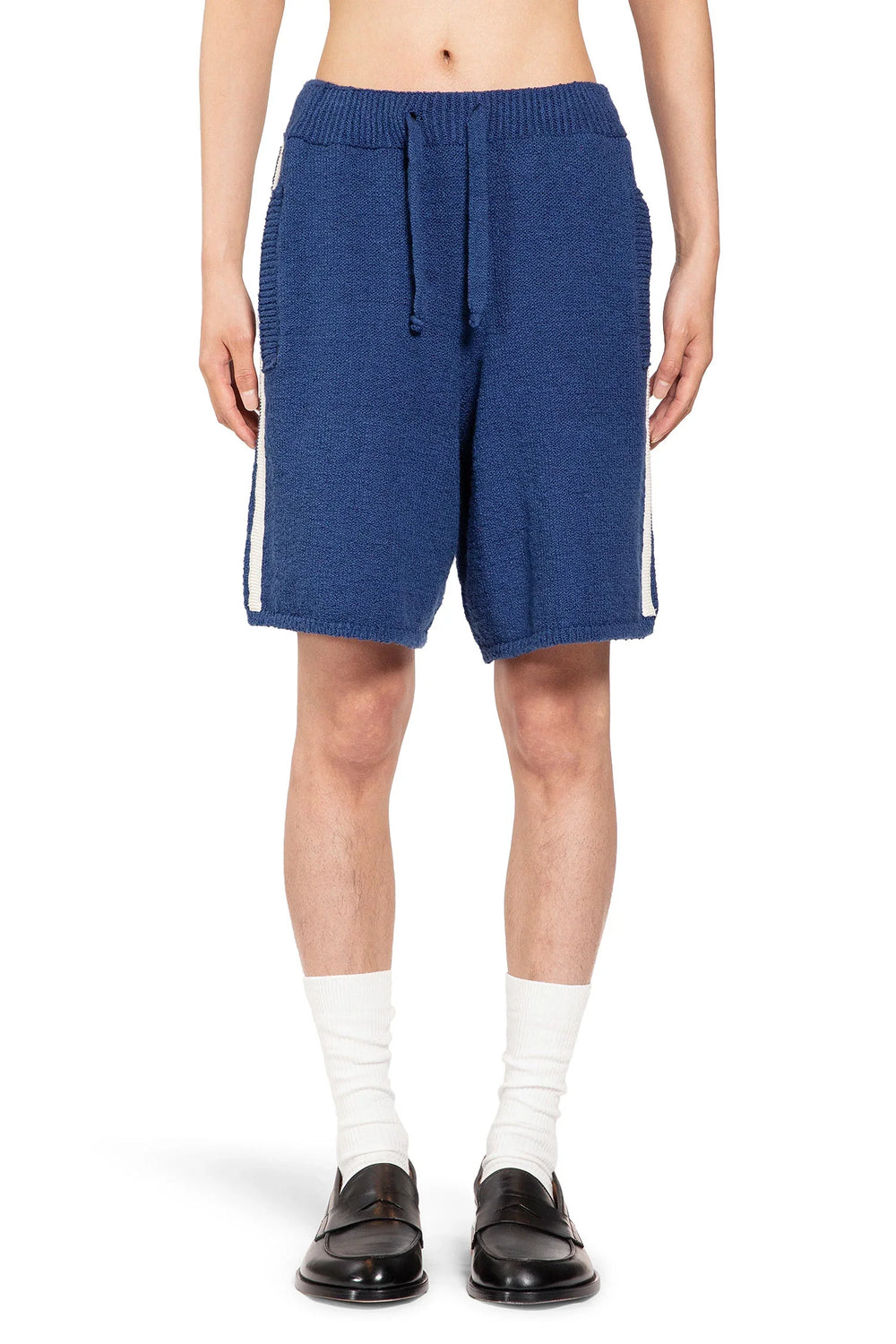 Stretch Cotton Nylon Knit Track Shorts - Antonioli.eu