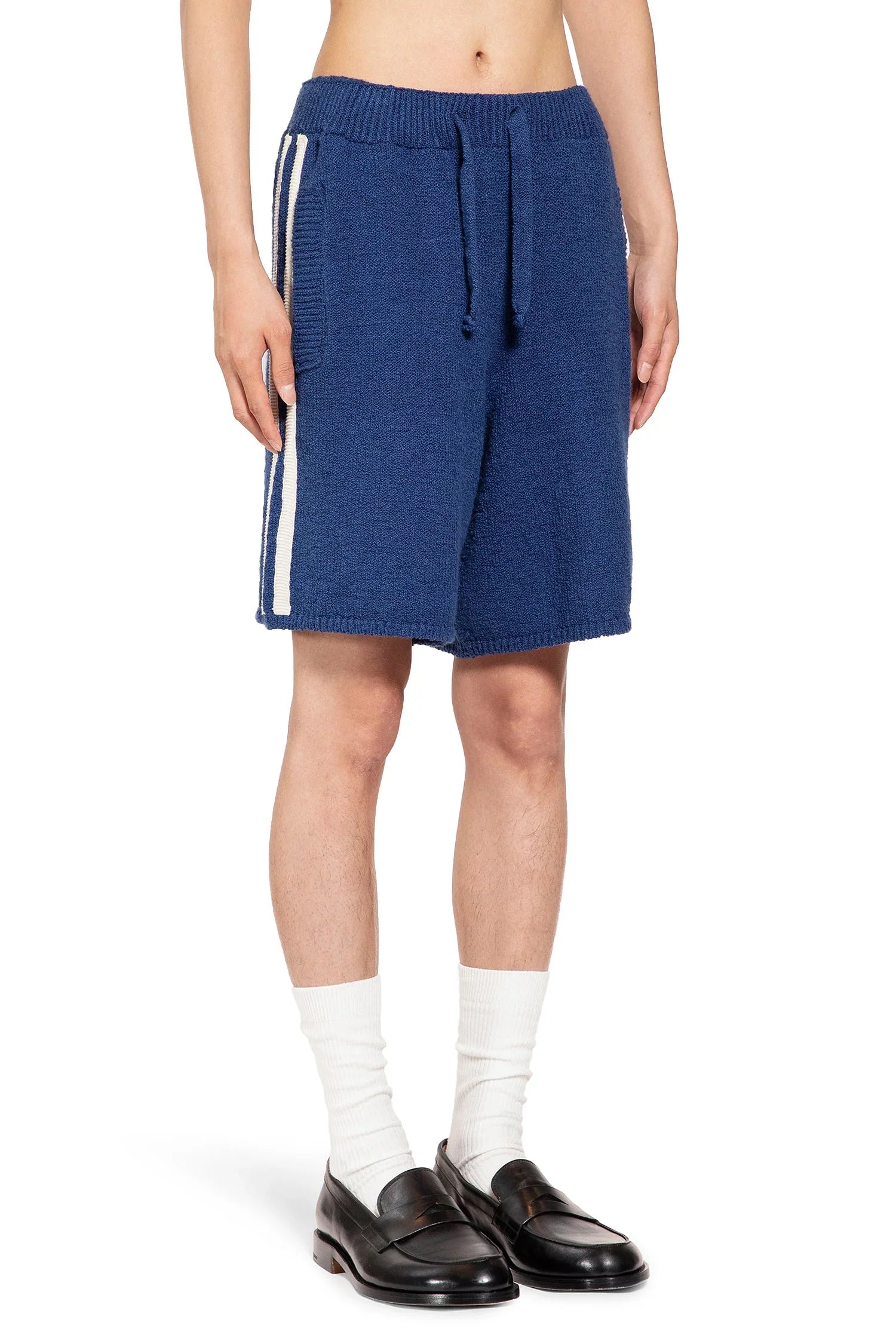 Stretch Cotton Nylon Knit Track Shorts - Antonioli.eu