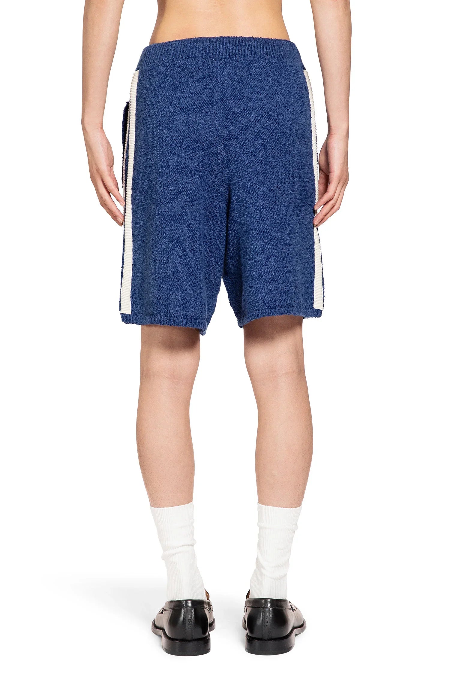 Stretch Cotton Nylon Knit Track Shorts - Antonioli.eu