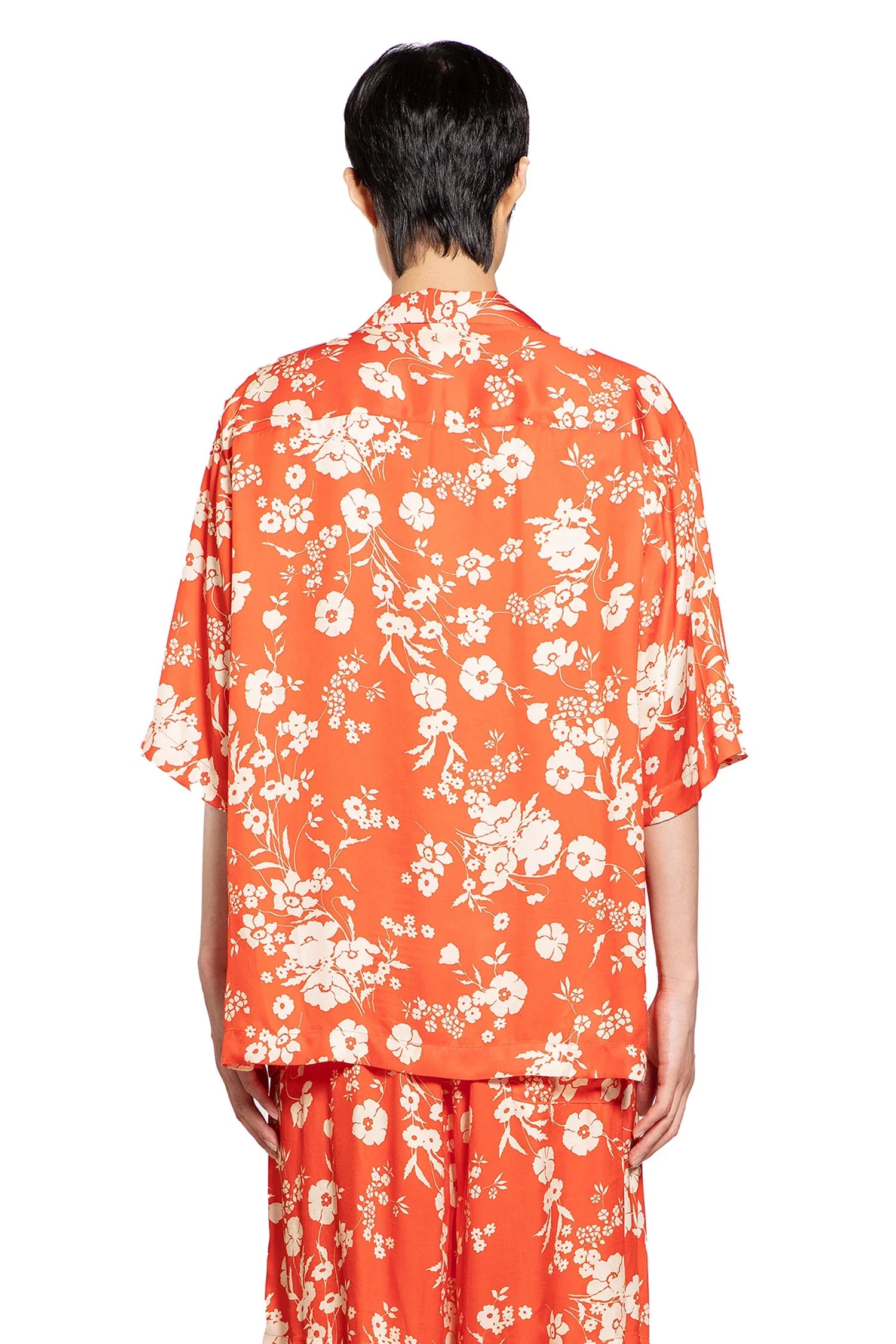 Floral Print Satin Pocket Shirt - Antonioli.eu