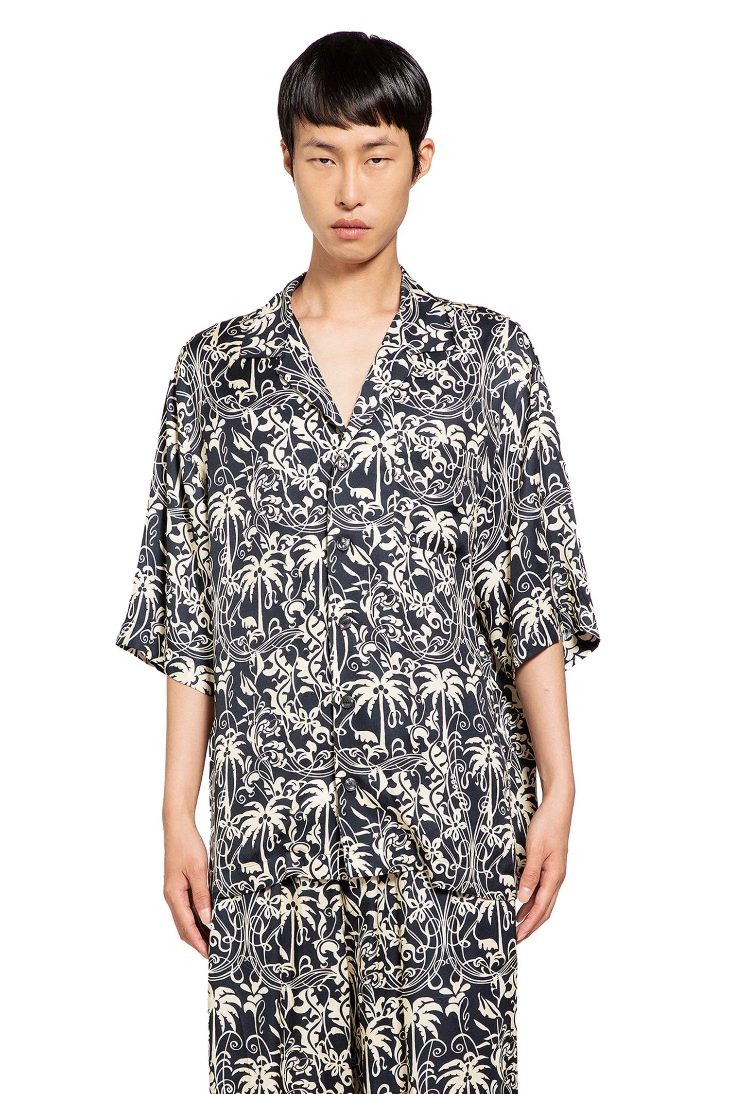 Floral Print Satin Bowling Shirt - Antonioli.eu