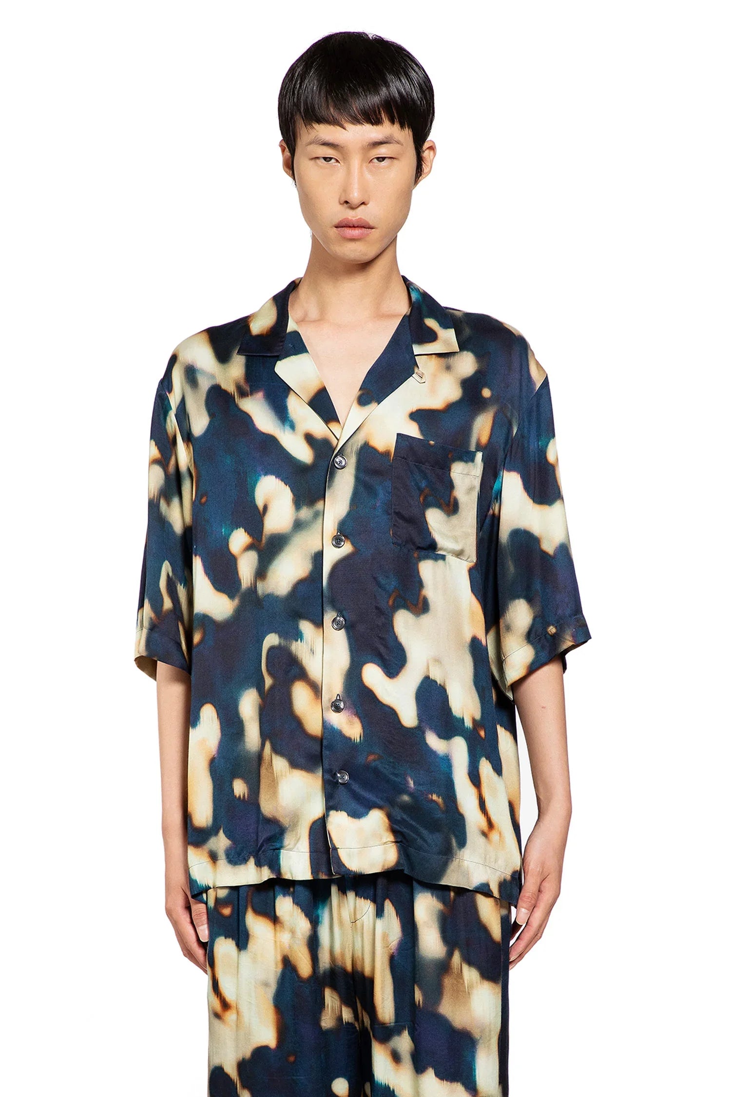 Tie Dye Viscose Bowling Shirt - Antonioli.eu