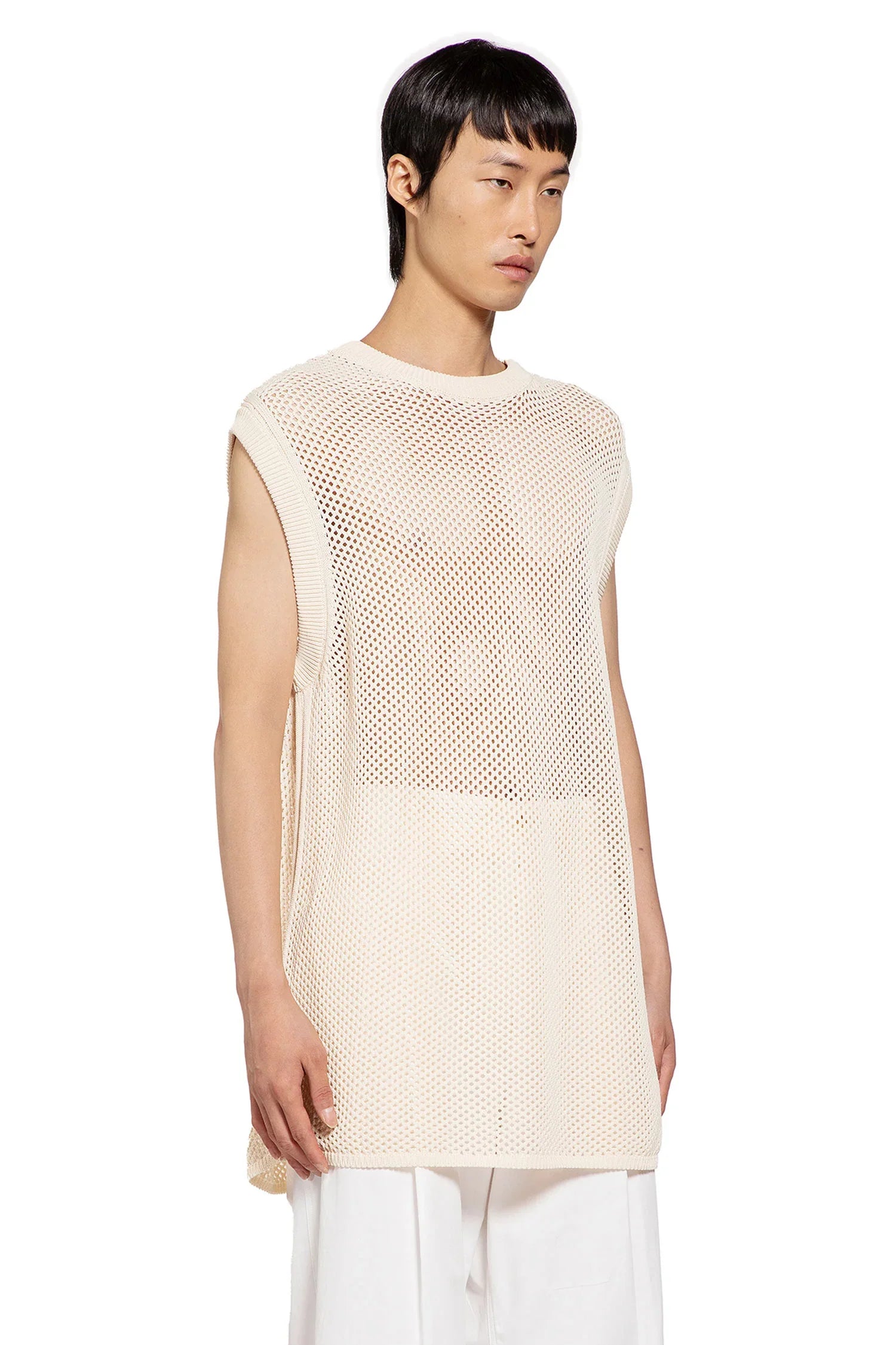 Viscose Nylon Openwork Knit vest - Antonioli.eu