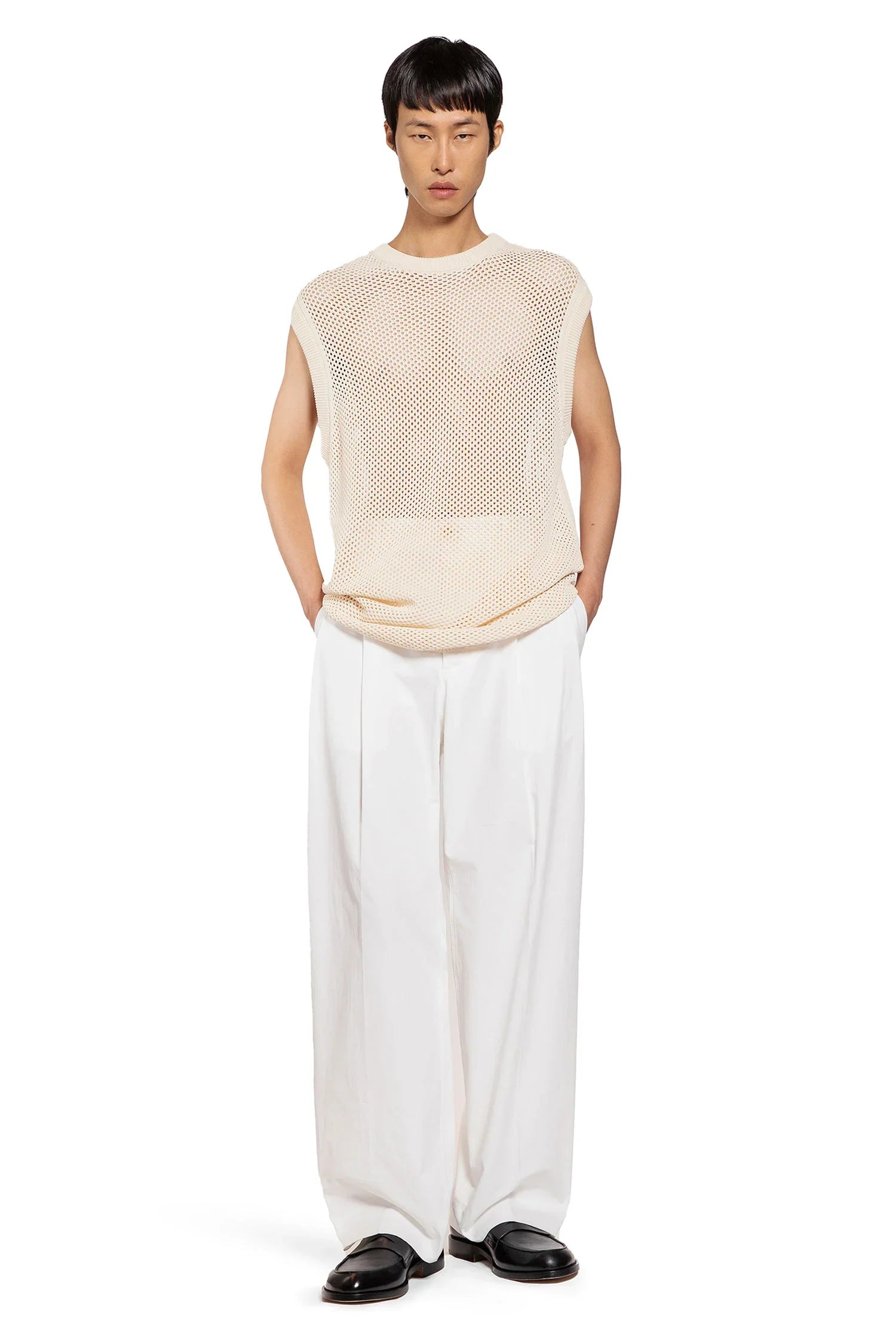 Viscose Nylon Openwork Knit vest - Antonioli.eu