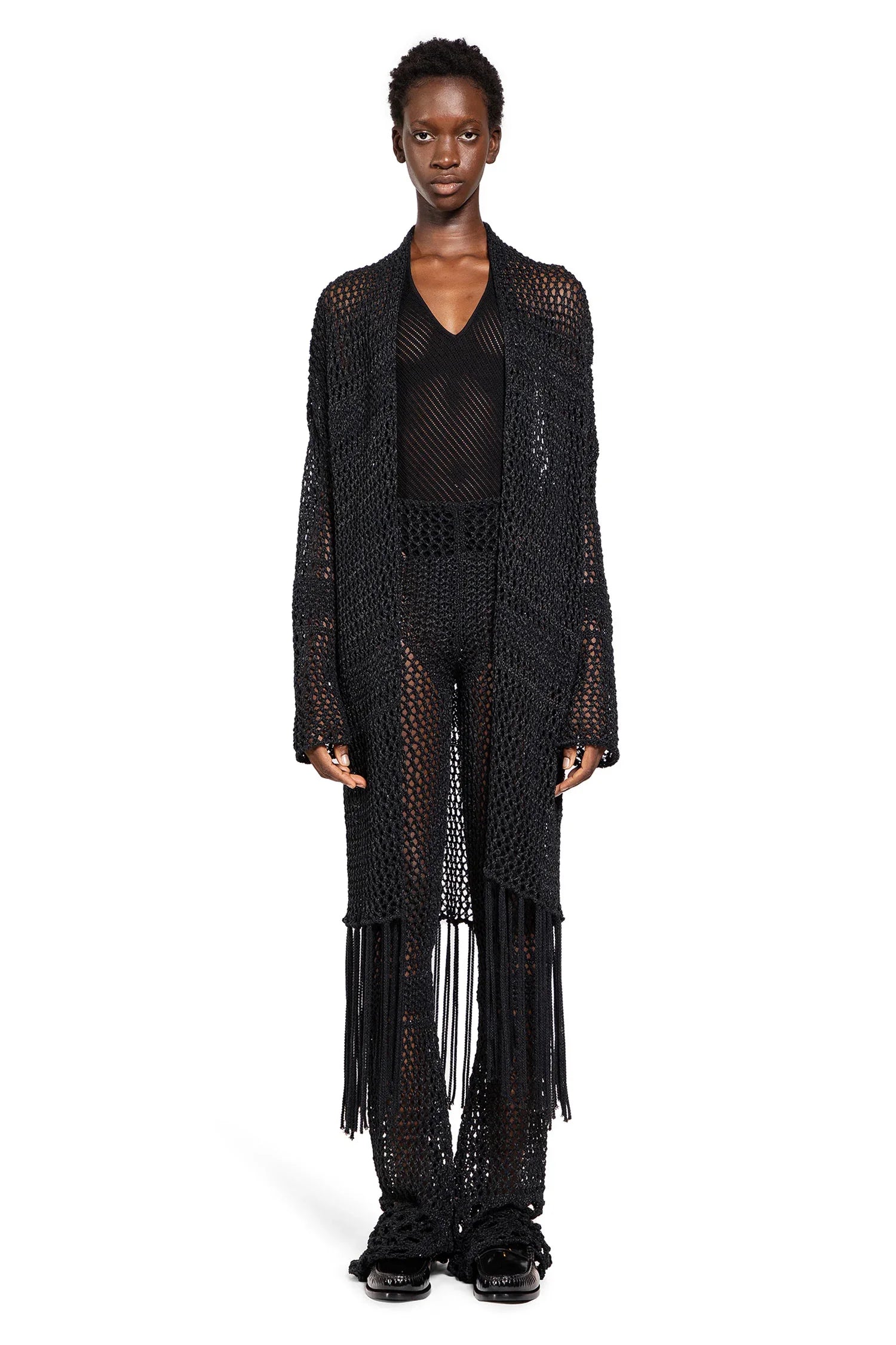 Long Crochet Knit Cardigan - Antonioli.eu