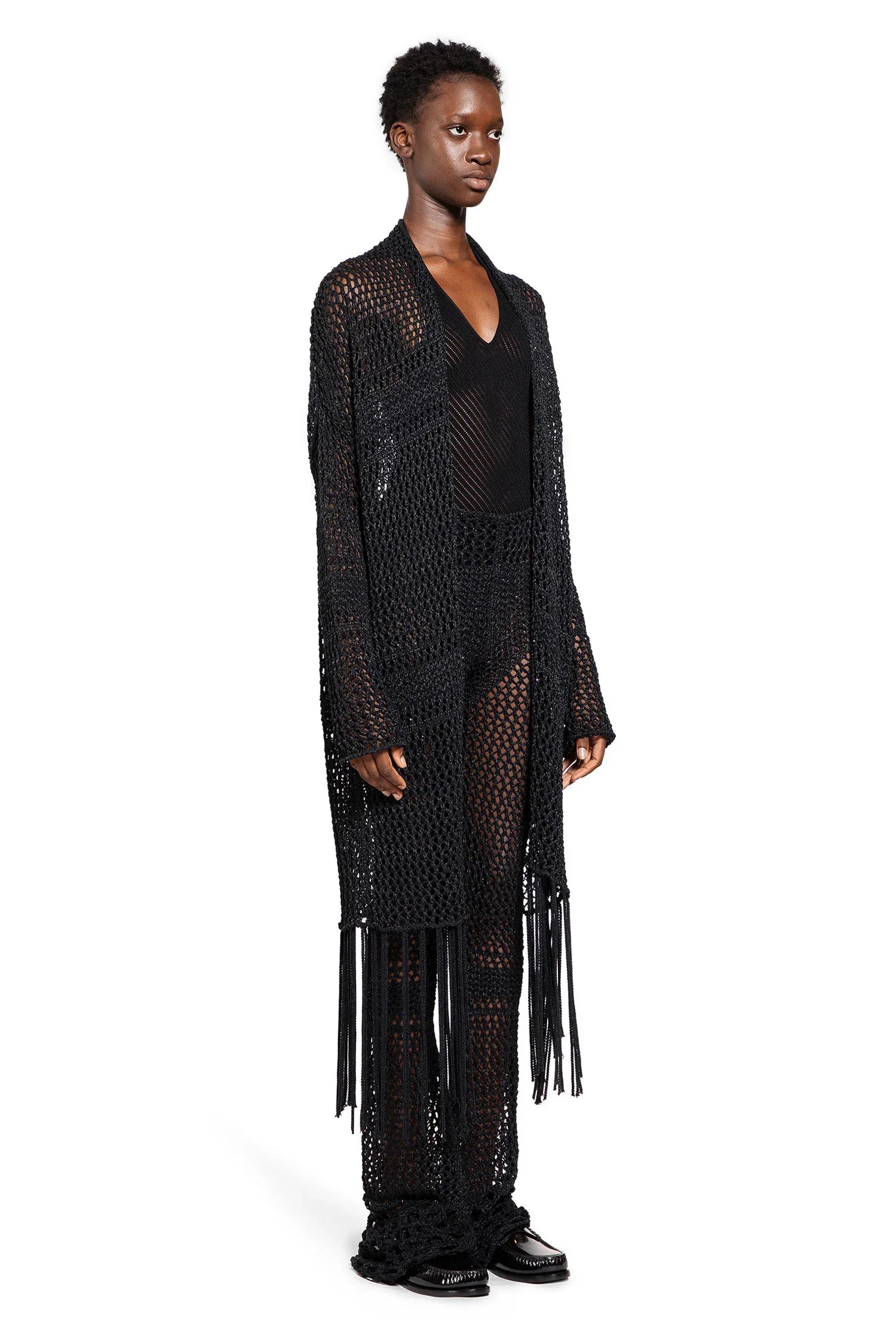 Long Crochet Knit Cardigan - Antonioli.eu