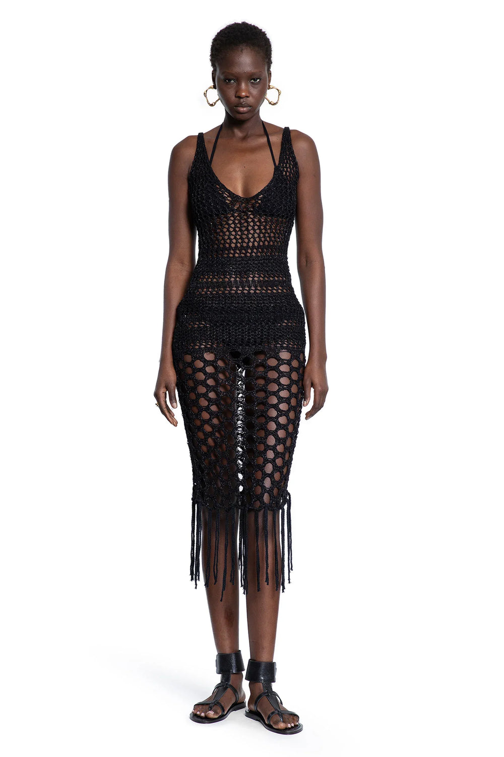 Crochet Knit Midi Dress - Antonioli.eu