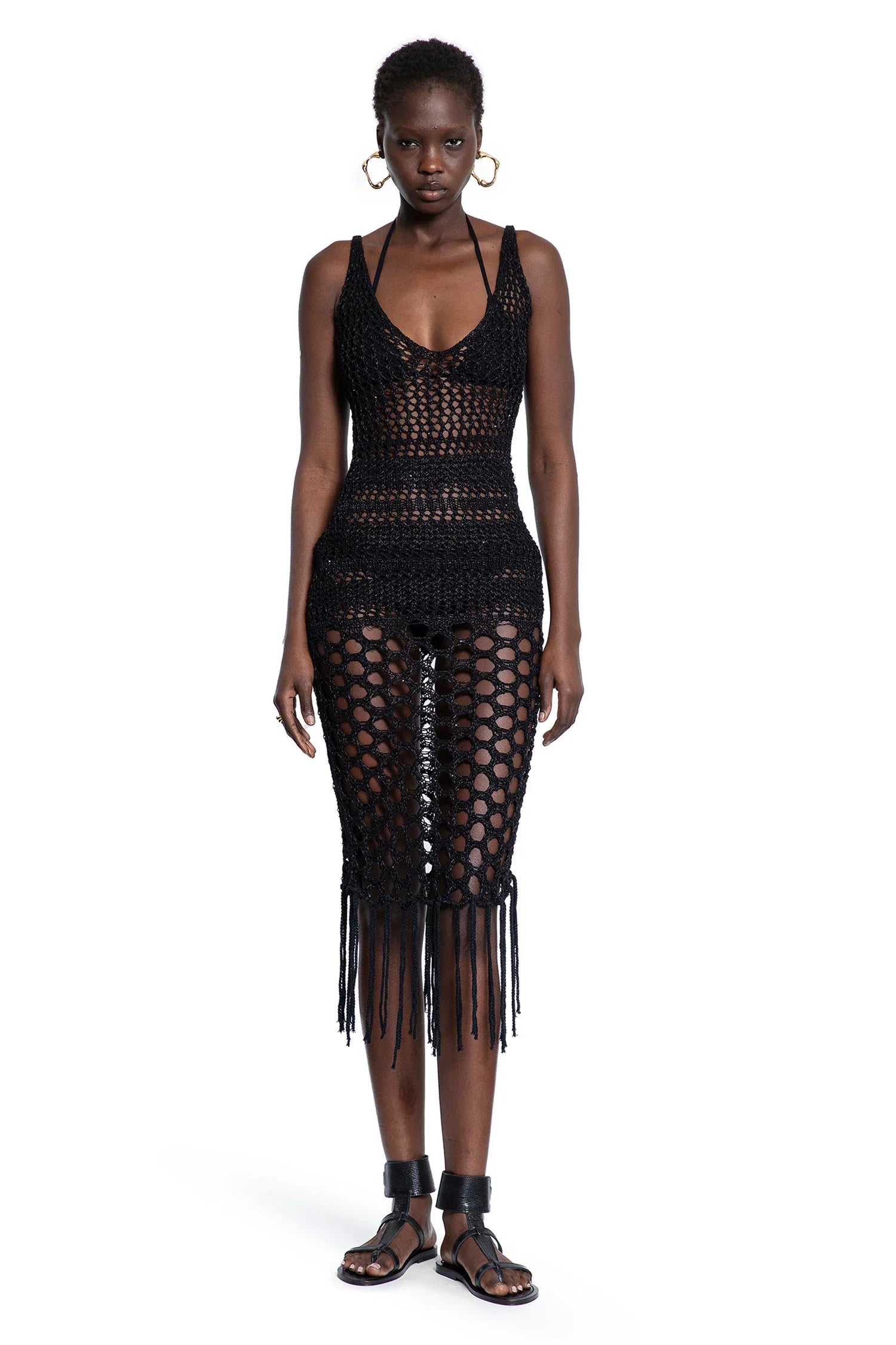 Crochet Knit Midi Dress - Antonioli.eu