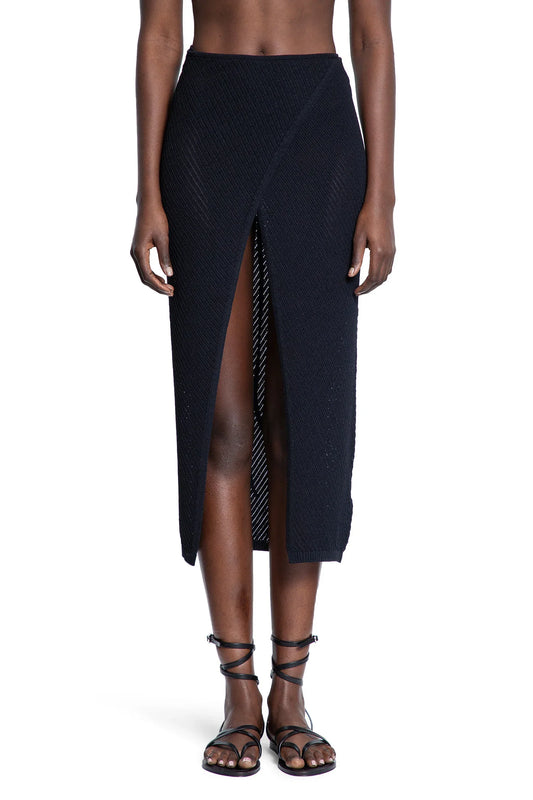 Midi Skirt in Pointelle Stitch Knit - Antonioli.eu